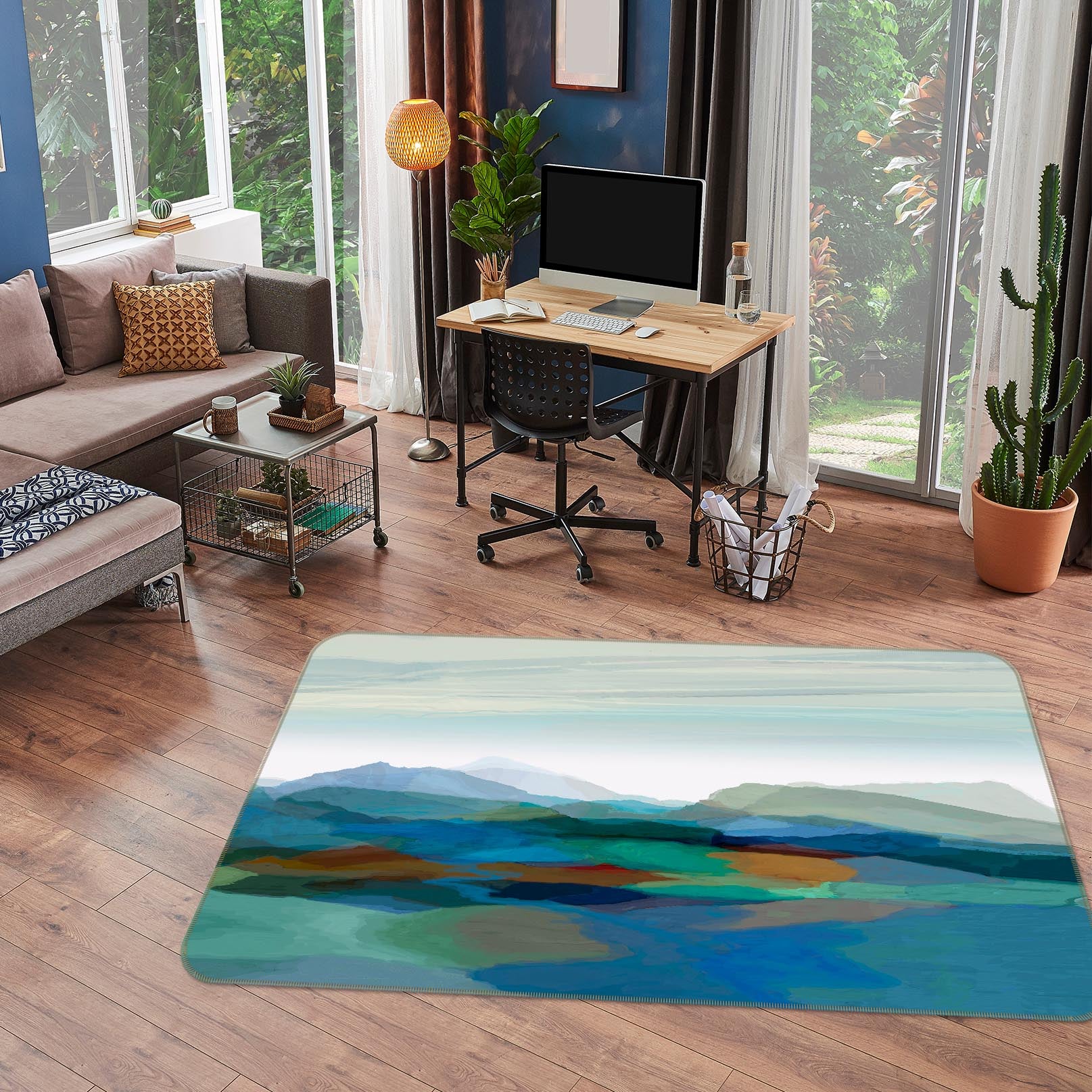 3D Rolling Hills 1019 Michael Tienhaara Rug Non Slip Rug Mat