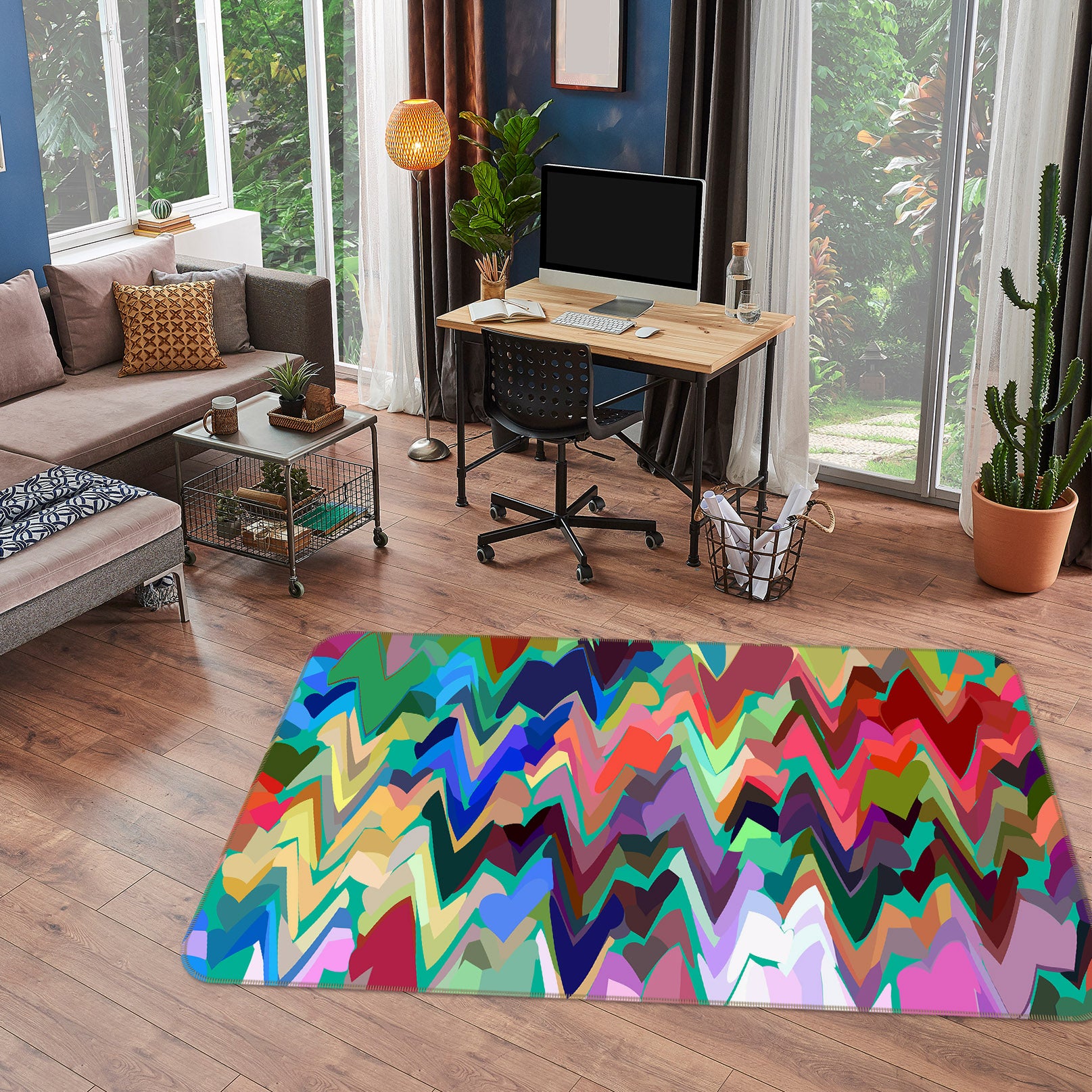 3D Colored Wavy 71028 Shandra Smith Rug Non Slip Rug Mat