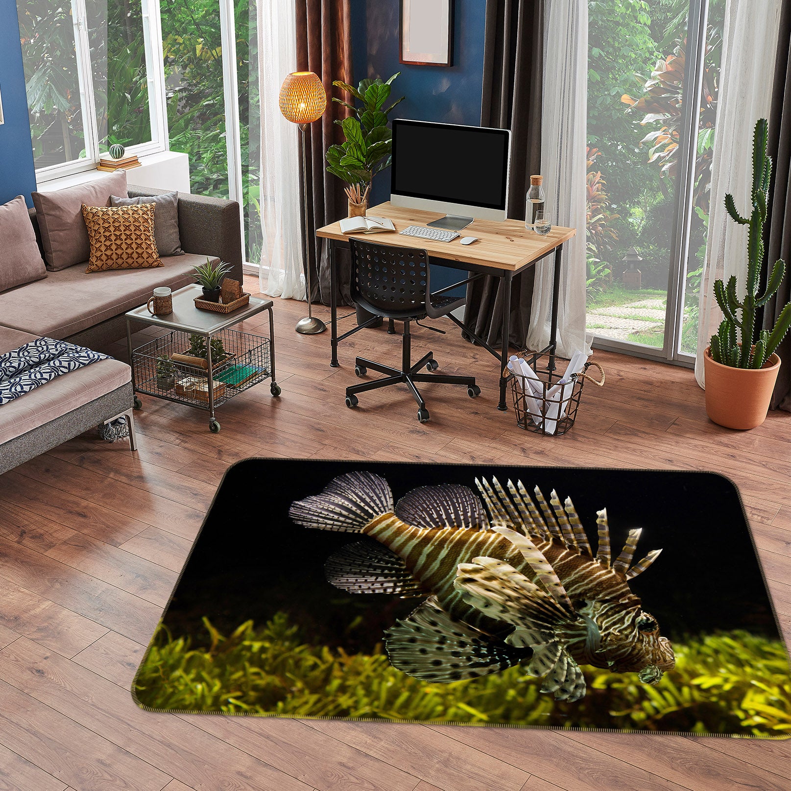 3D Fish Seaweed 106 Animal Non Slip Rug Mat