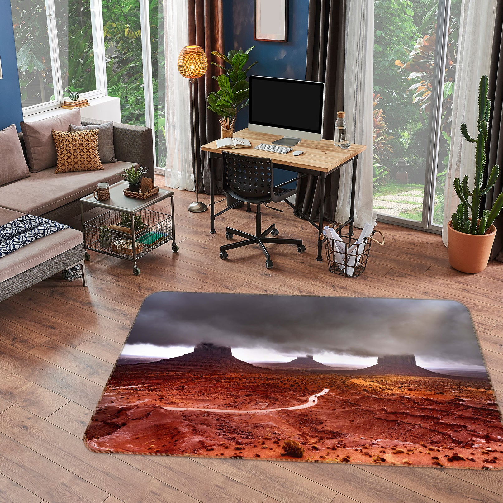 3D Red Desert 1132 Marco Carmassi Rug Non Slip Rug Mat