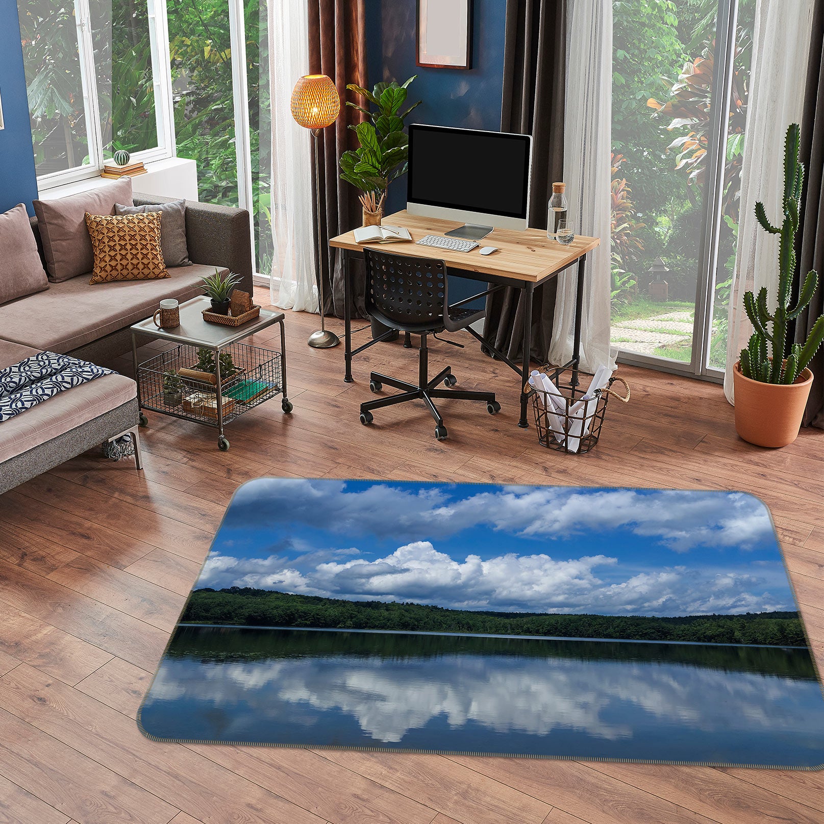 3D Cloud Lake 1004 Jerry LoFaro Rug Non Slip Rug Mat