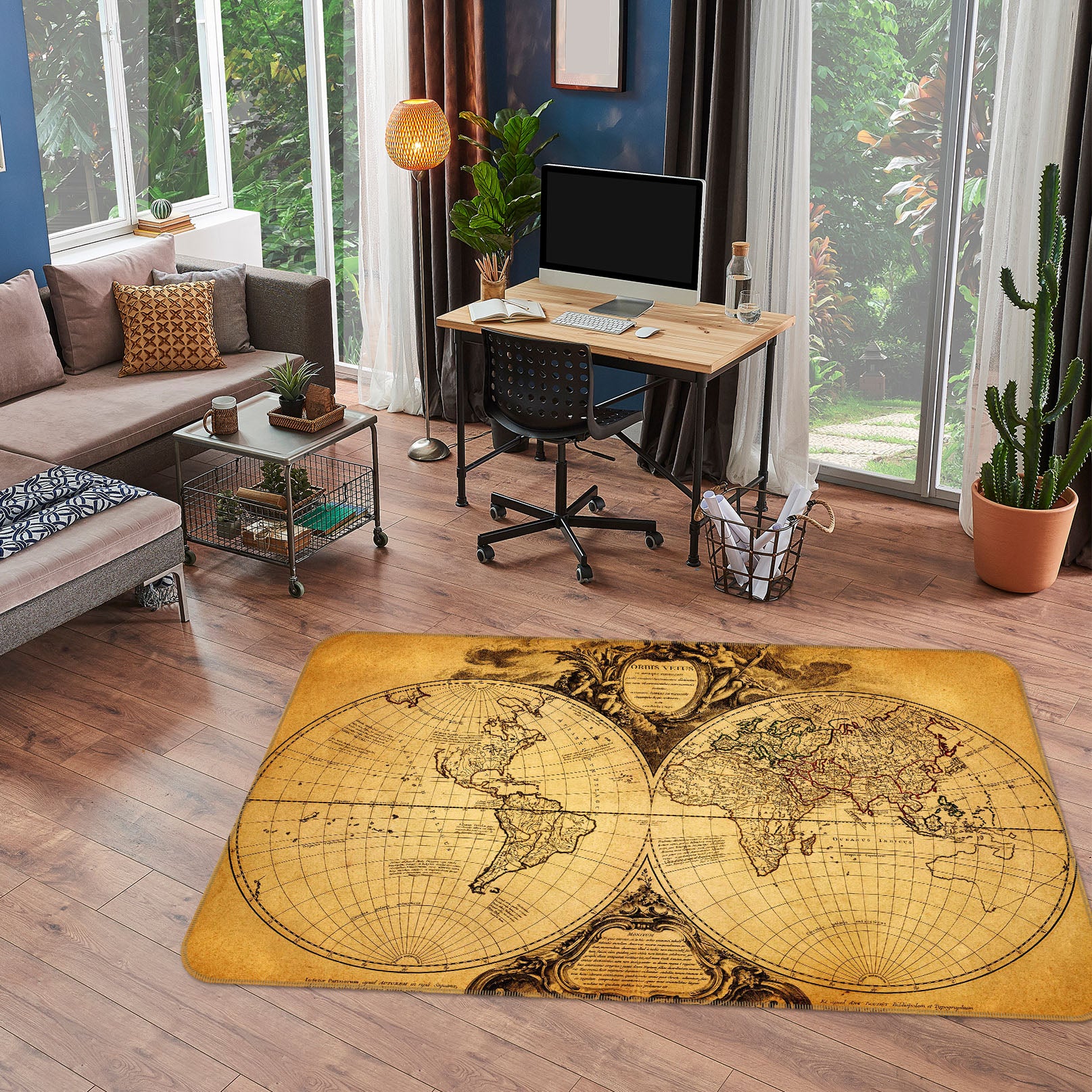 3D World Territory 226 World Map Non Slip Rug Mat