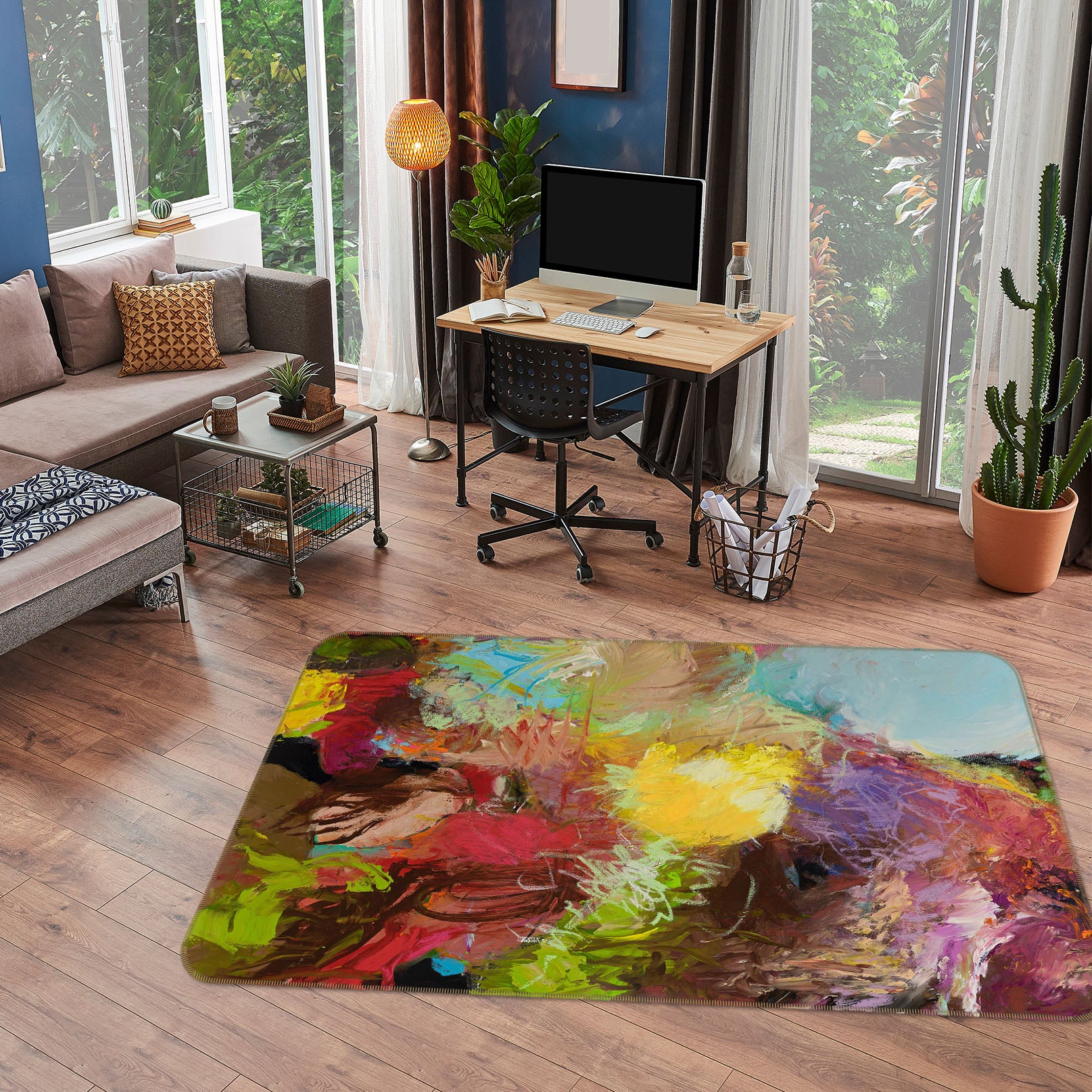 3D Color Ripple 1019 Allan P. Friedlander Rug Non Slip Rug Mat