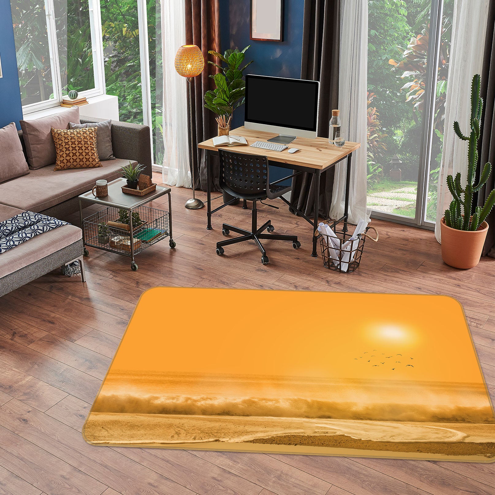 3D Golden Sunset 1151 Marco Carmassi Rug Non Slip Rug Mat