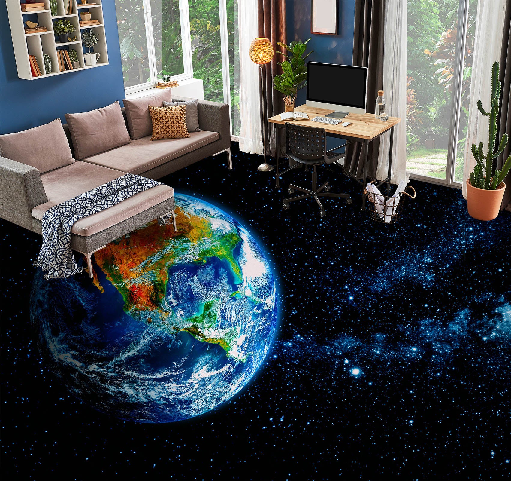 3D Mysterious Earth 1217 Floor Mural Wallpaper Murals Self-Adhesive Removable Print Epoxy