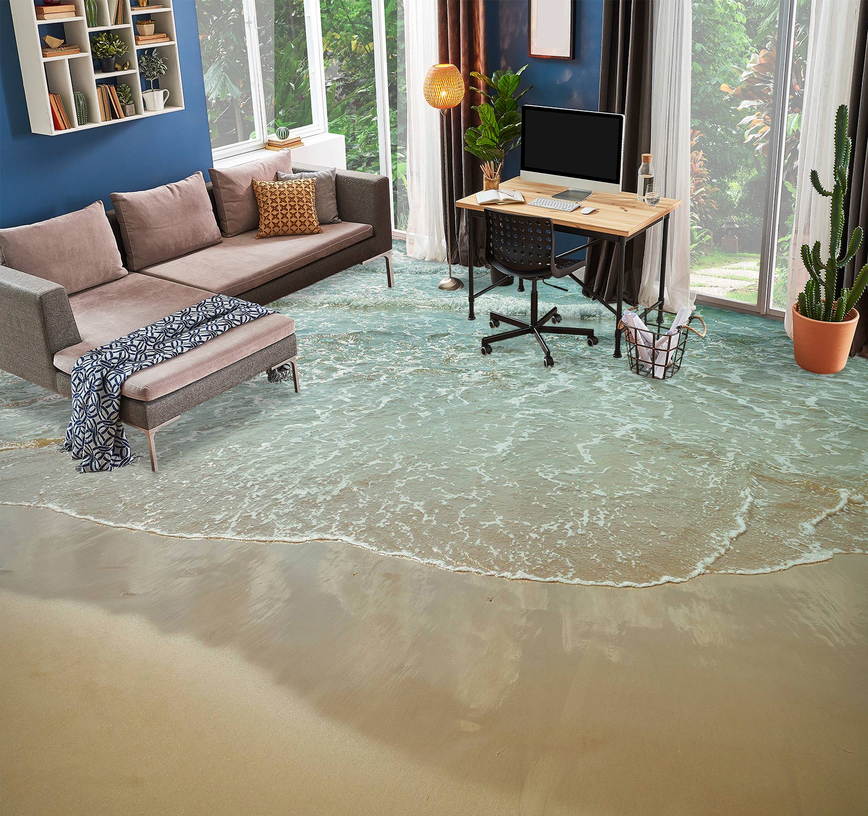 3D Seaside Beach 9847 Assaf Frank Floor Mural Wallpaper Murals Self-Adhesive Removable Print Epoxy