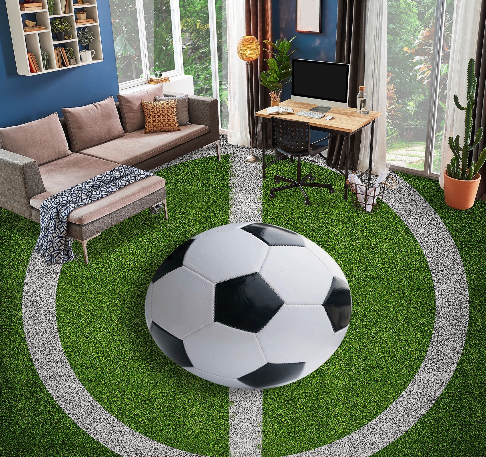 3D Football Charm 1485 Floor Mural Wallpaper Murals Self-Adhesive Removable Print Epoxy