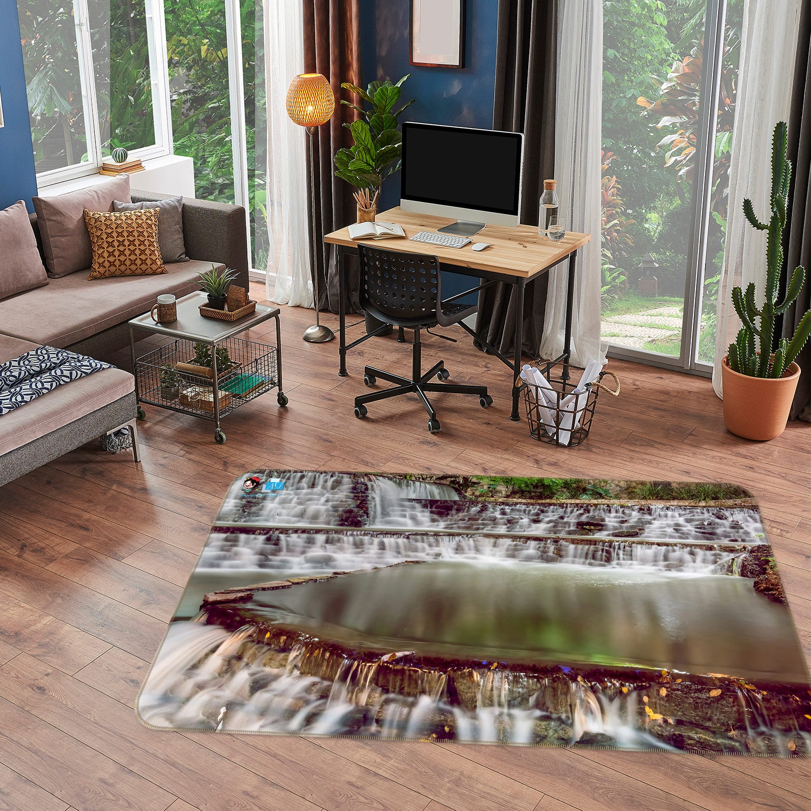 3D River Lake 5139 Beth Sheridan Rug Non Slip Rug Mat