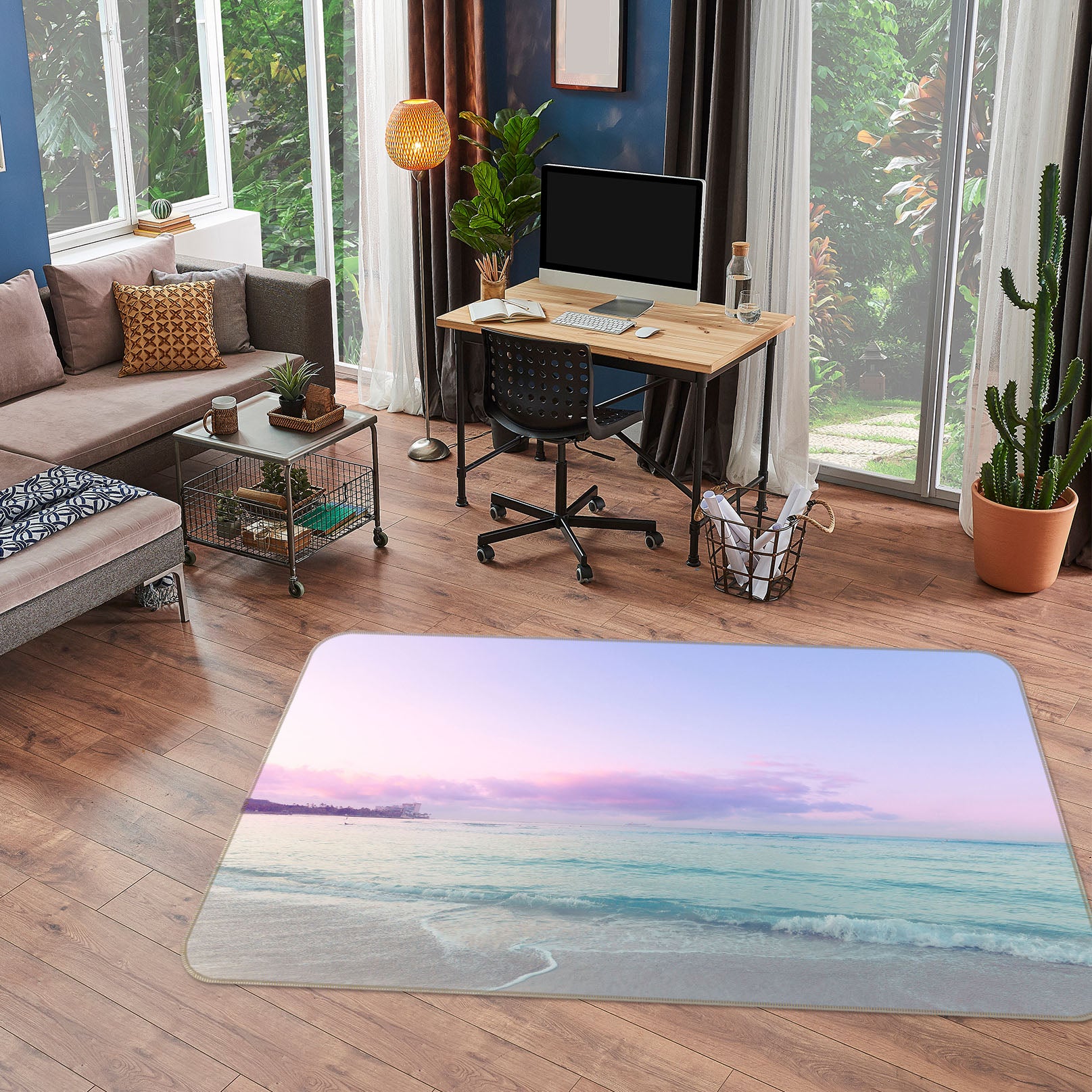 3D Haitian Line 1012 Noirblanc777 Rug Non Slip Rug Mat