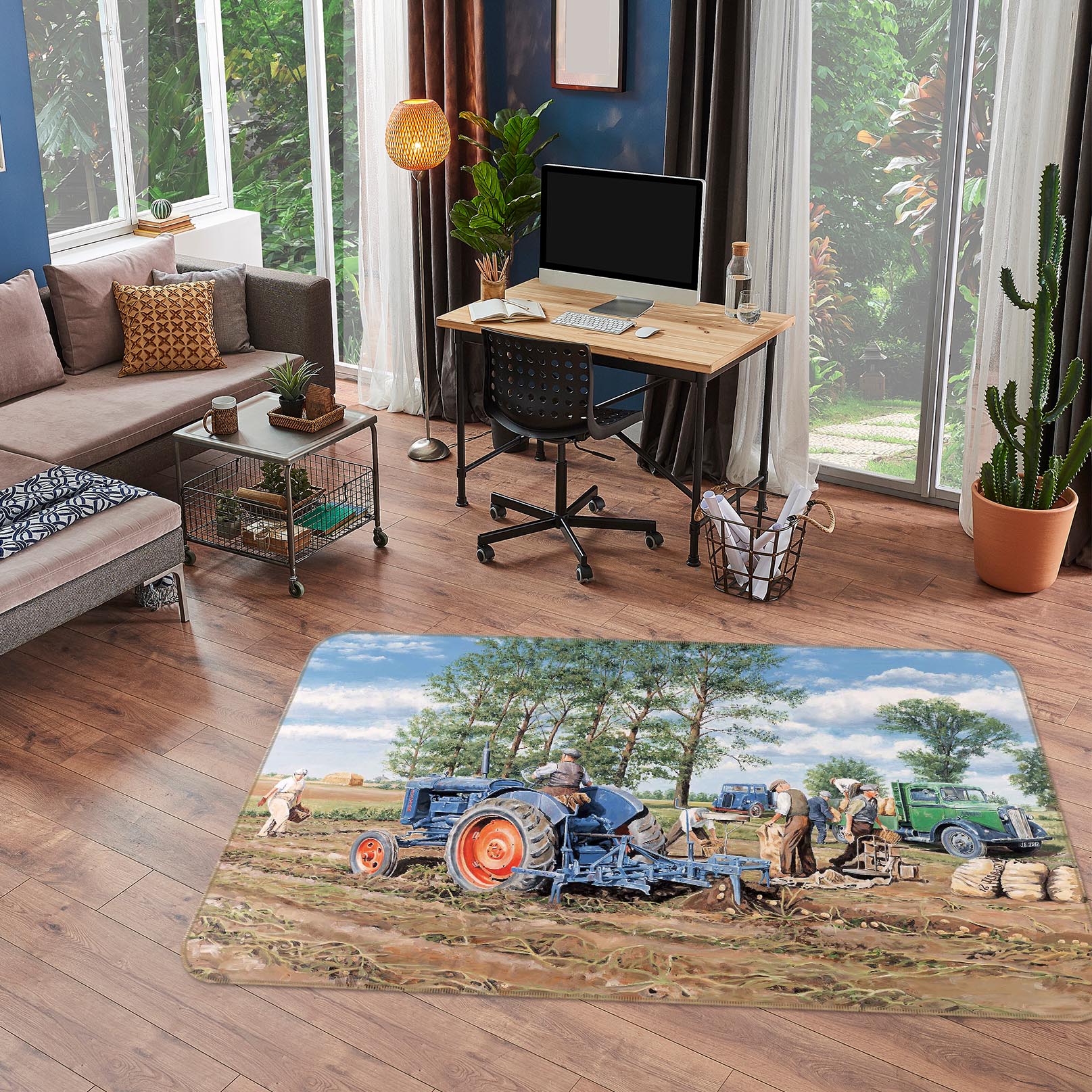 3D Lifting The Crop 1086 Trevor Mitchell Rug Non Slip Rug Mat