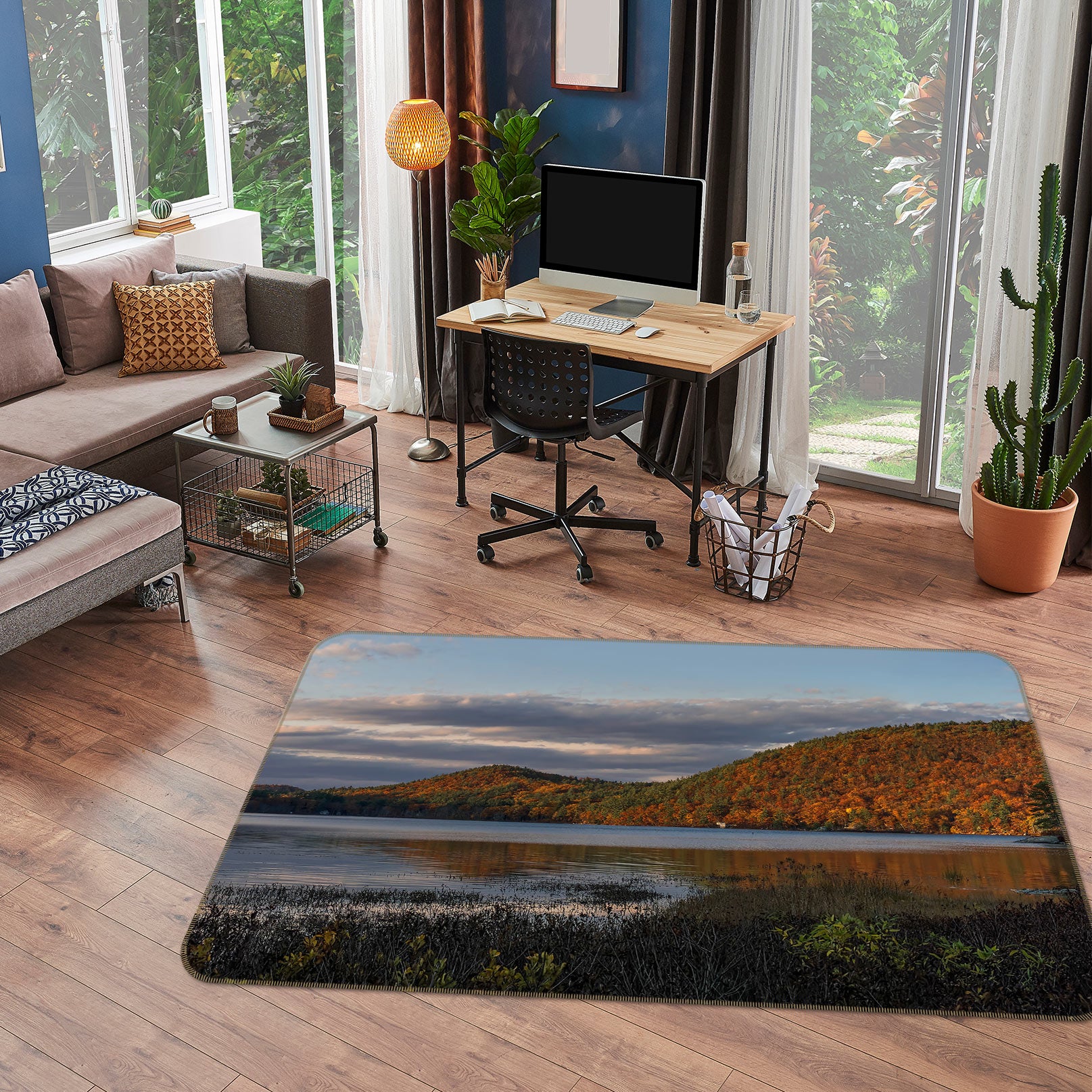3D Sunset Hill 1026 Jerry LoFaro Rug Non Slip Rug Mat
