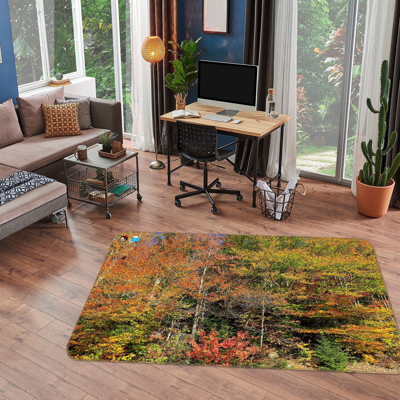 3D Woods Jungle 62226 Kathy Barefield Rug Non Slip Rug Mat