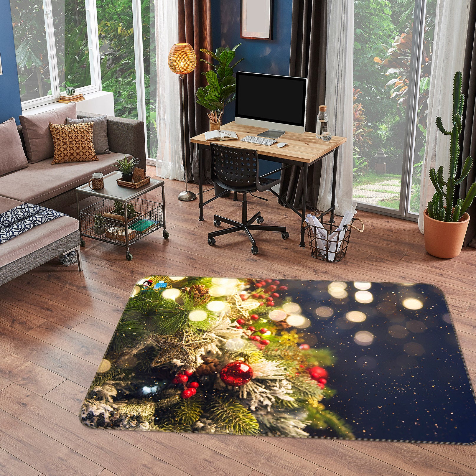 3D Tree 56256 Christmas Non Slip Rug Mat Xmas