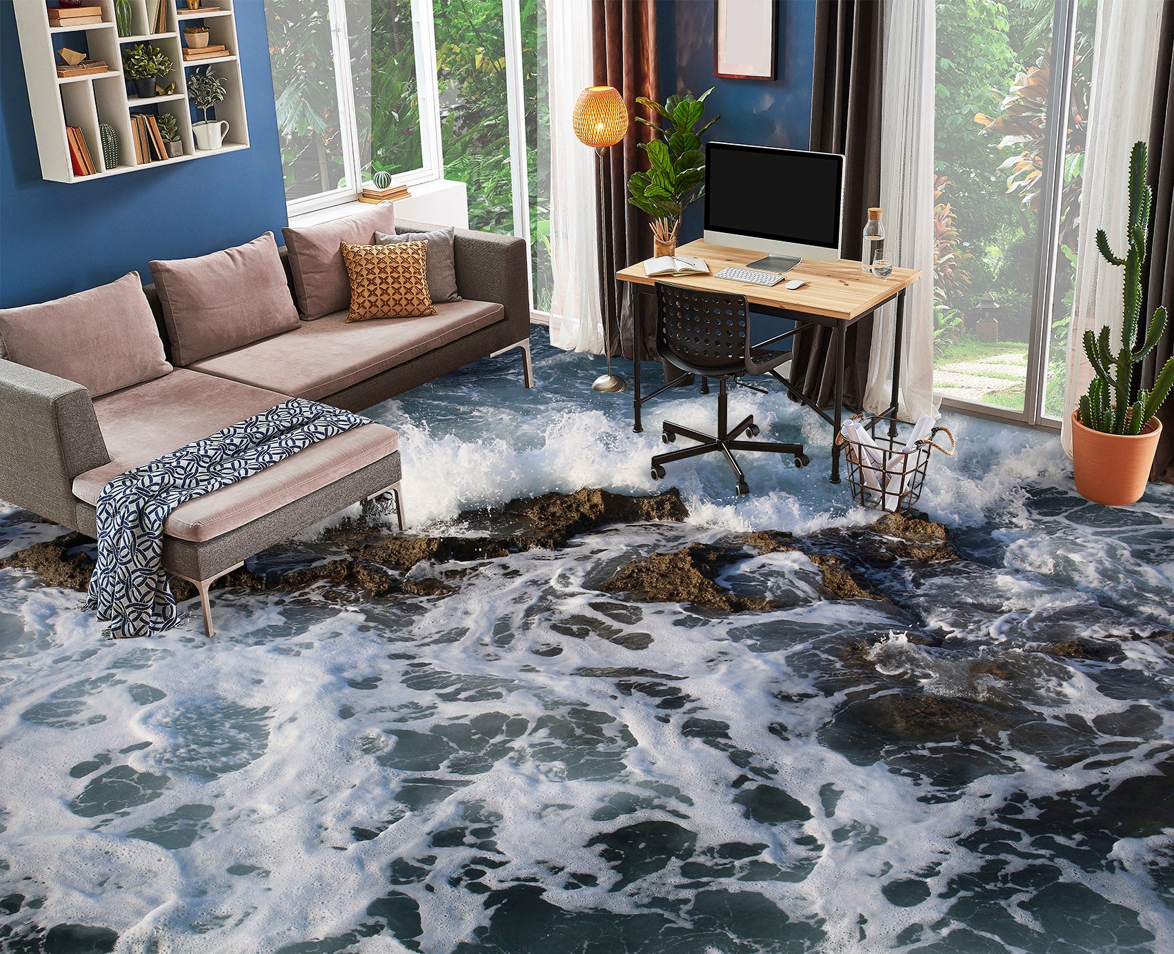 3D Spindrift 232 Floor Mural Wallpaper Murals Rug & Mat Print Epoxy waterproof bath floor