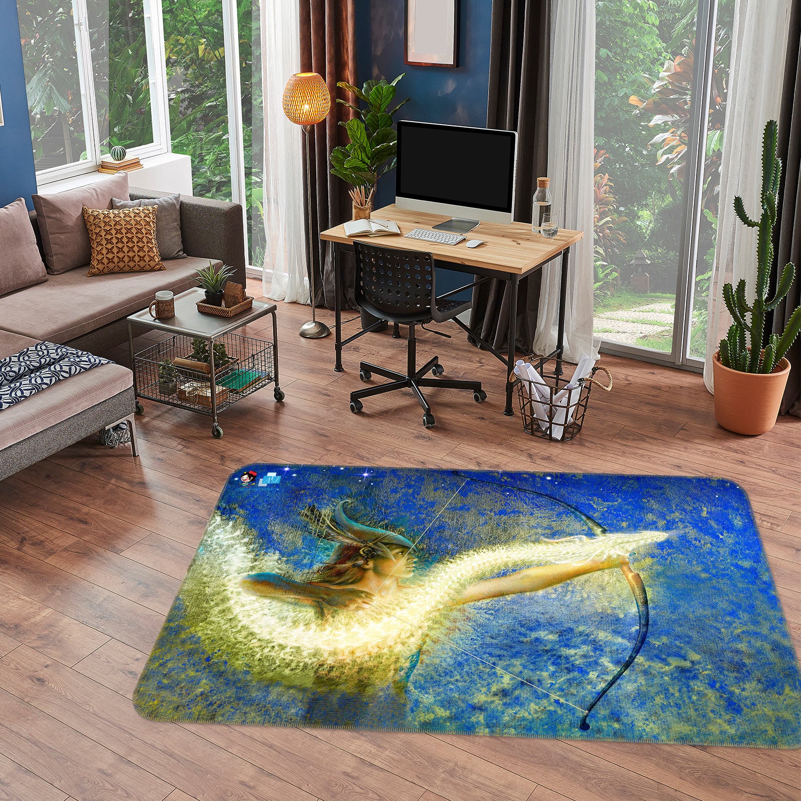 3D Dragon Arrow 5175 Ciruelo Rug Non Slip Rug Mat