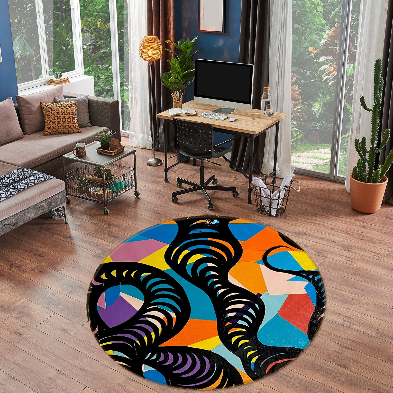 3D Painted Graphics 8252 Jacqueline Reynoso Rug Round Non Slip Rug Mat
