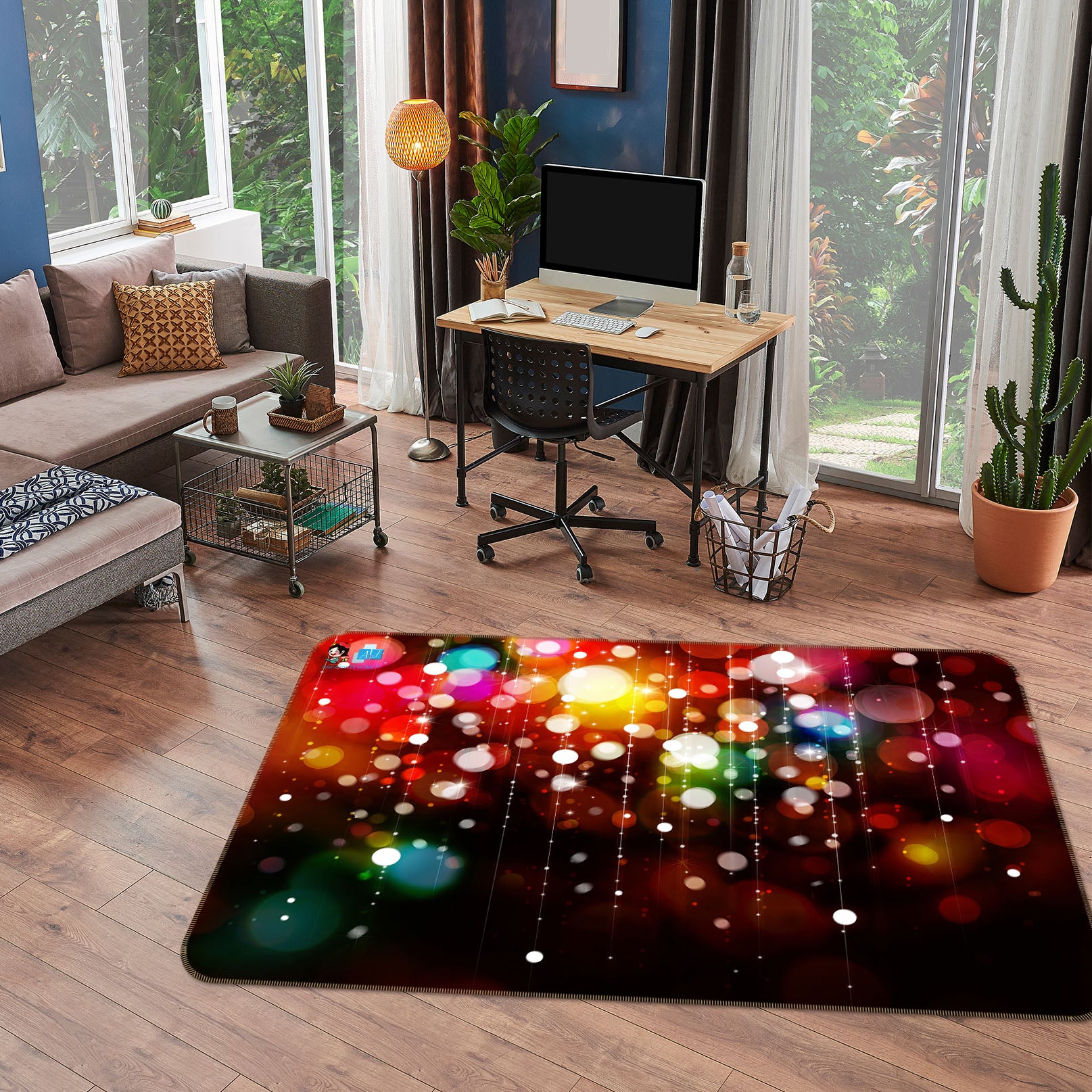 3D Multicolored Aperture 56209 Christmas Non Slip Rug Mat Xmas