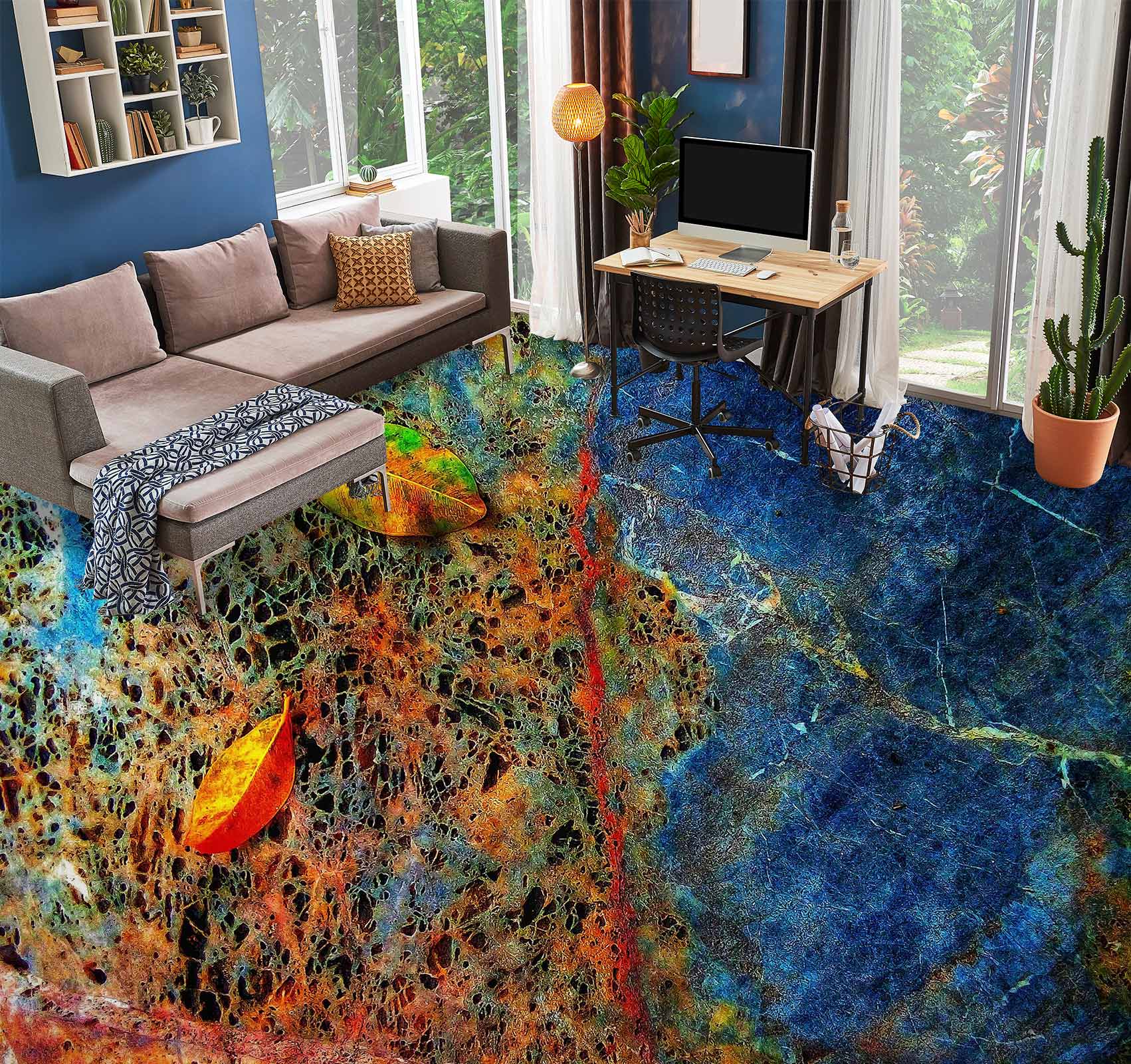 3D Fallen Leaves 112 Floor Mural Wallpaper Murals Rug & Mat Print Epoxy waterproof bath floor