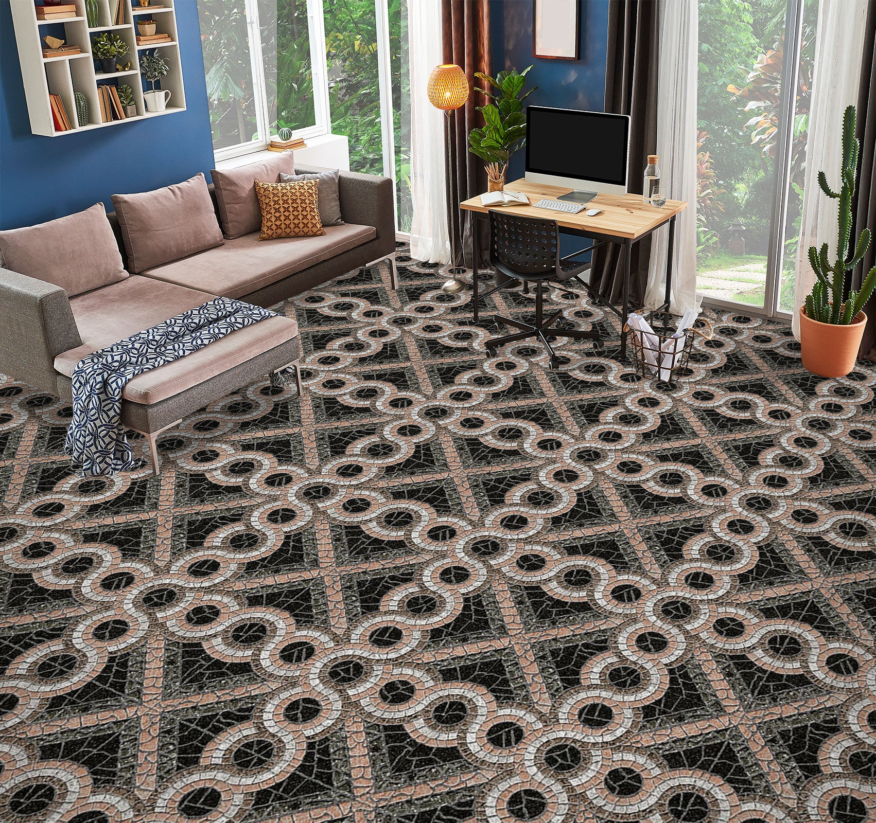 3D Round And Diamond 988 Floor Mural Wallpaper Murals Self-Adhesive Removable Print Epoxy