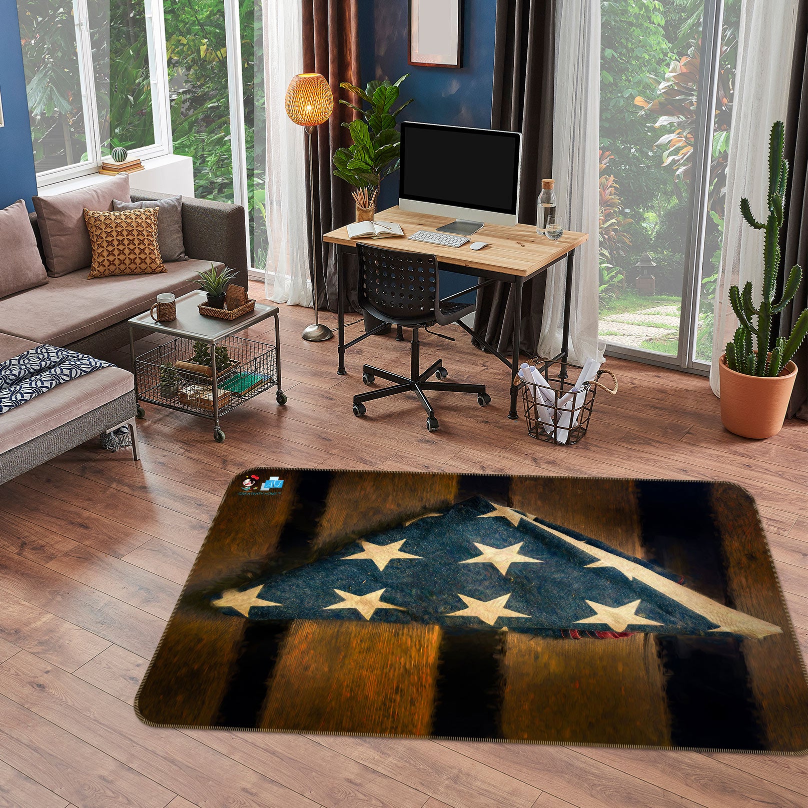 3D Star Handkerchief 5136 Beth Sheridan Rug Non Slip Rug Mat