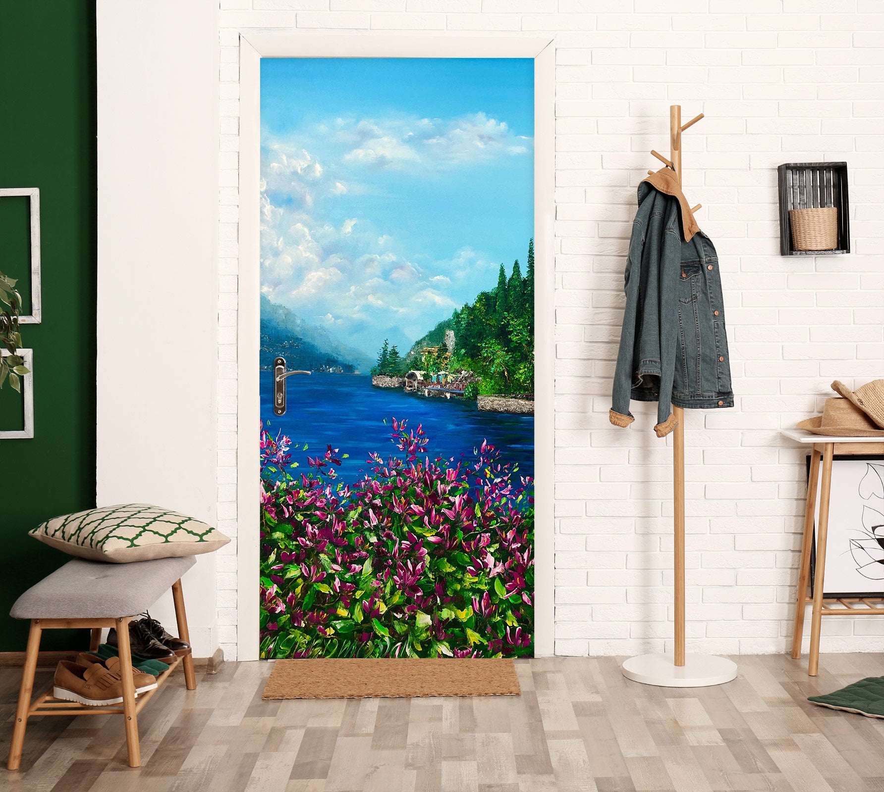 3D Flower River 3181 Skromova Marina Door Mural