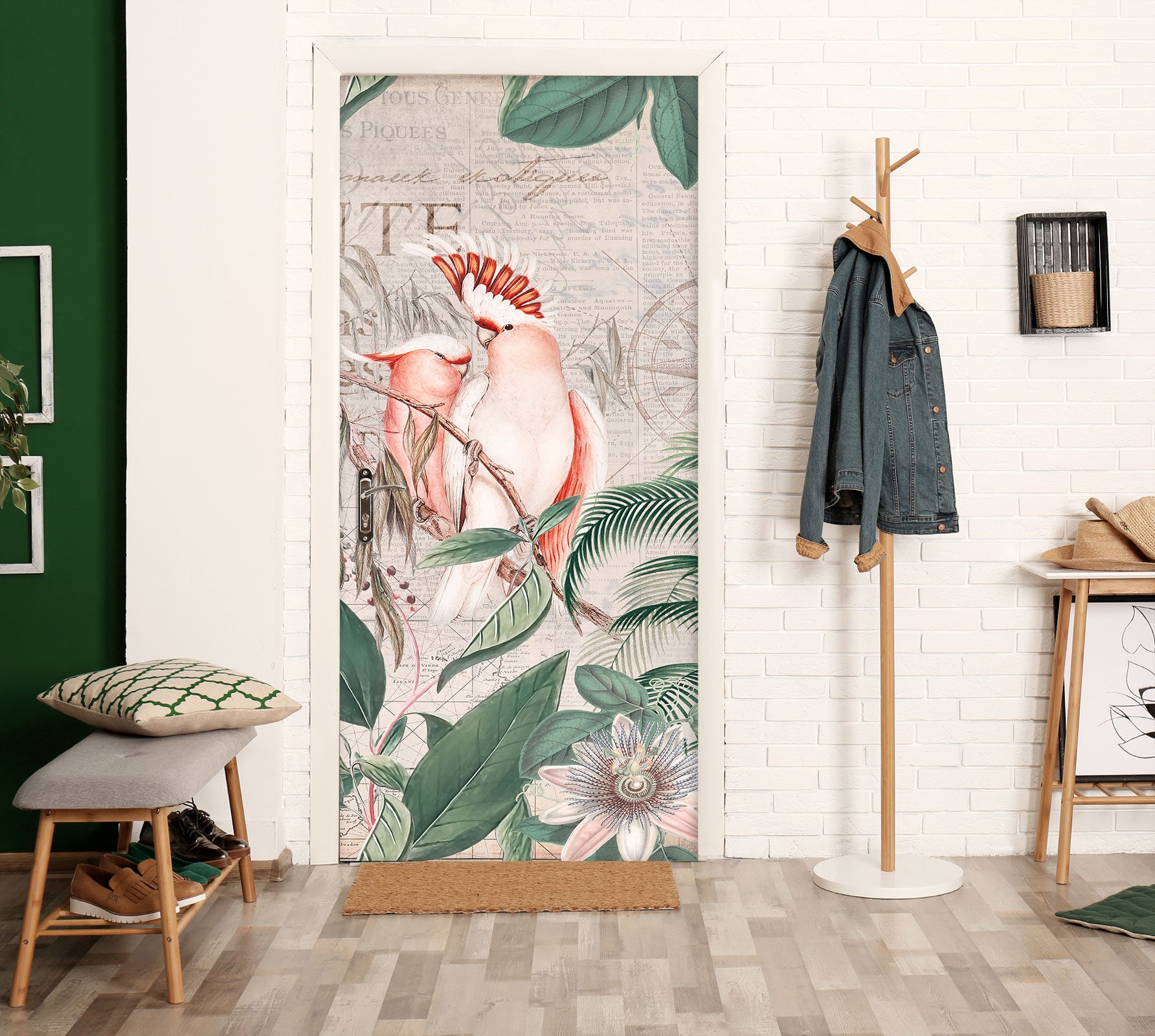 3D Parrot Branch 11944 Andrea Haase Door Mural