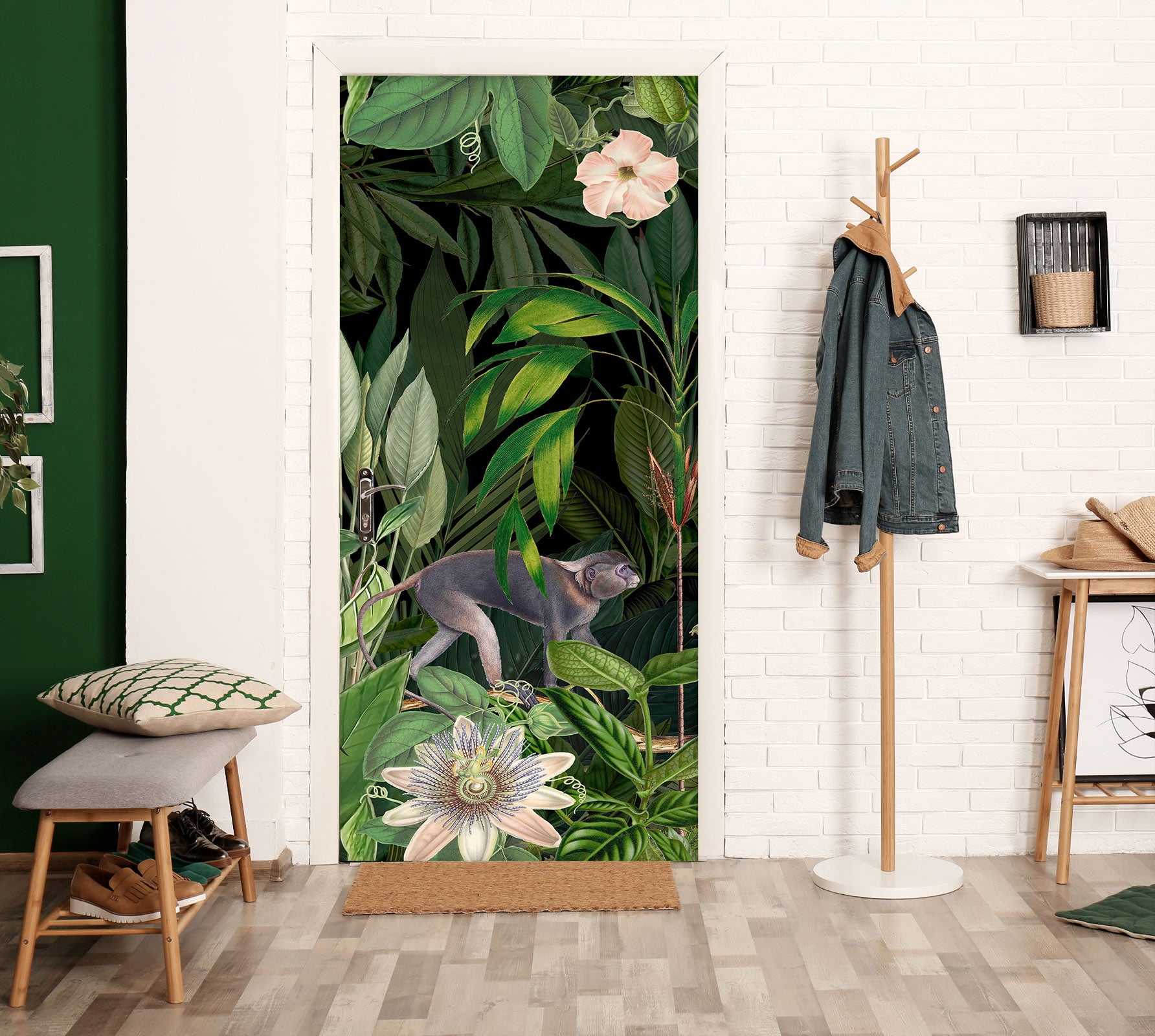 3D Monkey Jungle 11929 Andrea Haase Door Mural