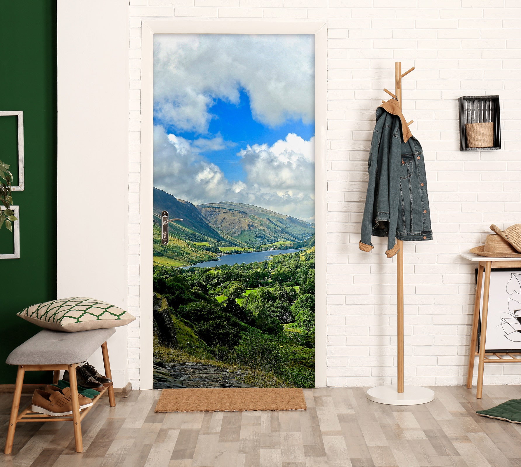 3D Mountains Rivers 11102 Kathy Barefield Door Mural