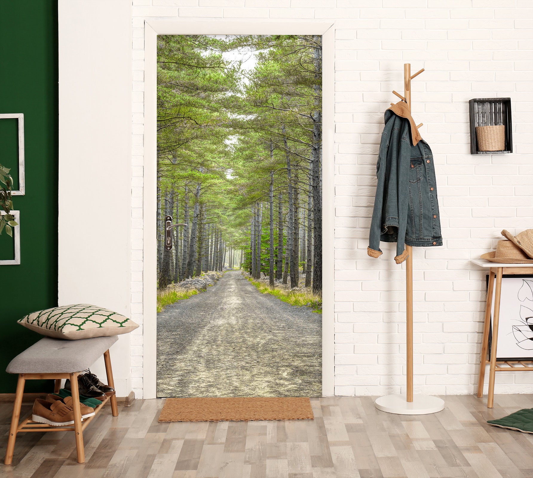 3D Woods Path 10736 Assaf Frank Door Mural