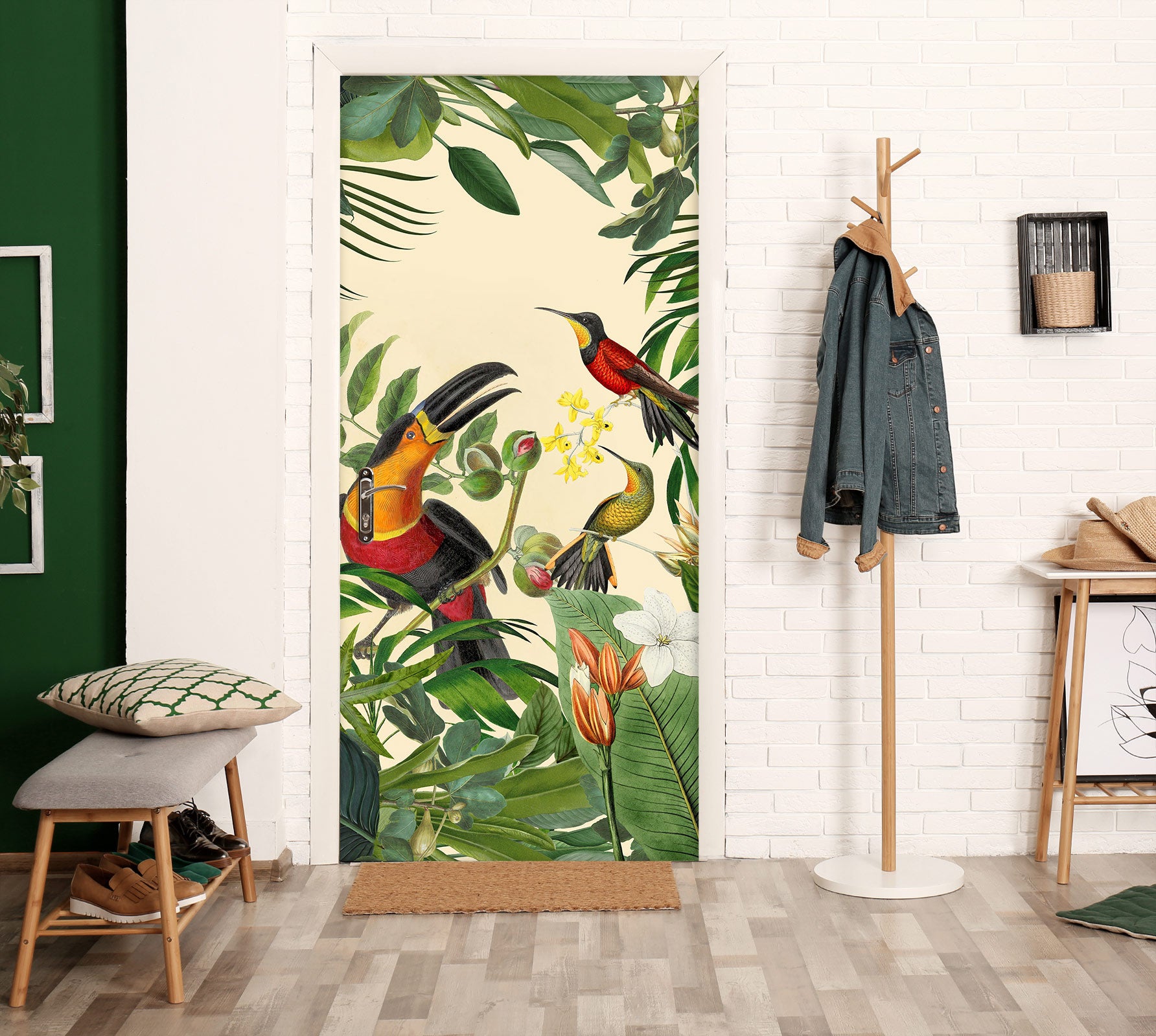 3D Jungle Colorful Bird 118100 Andrea Haase Door Mural
