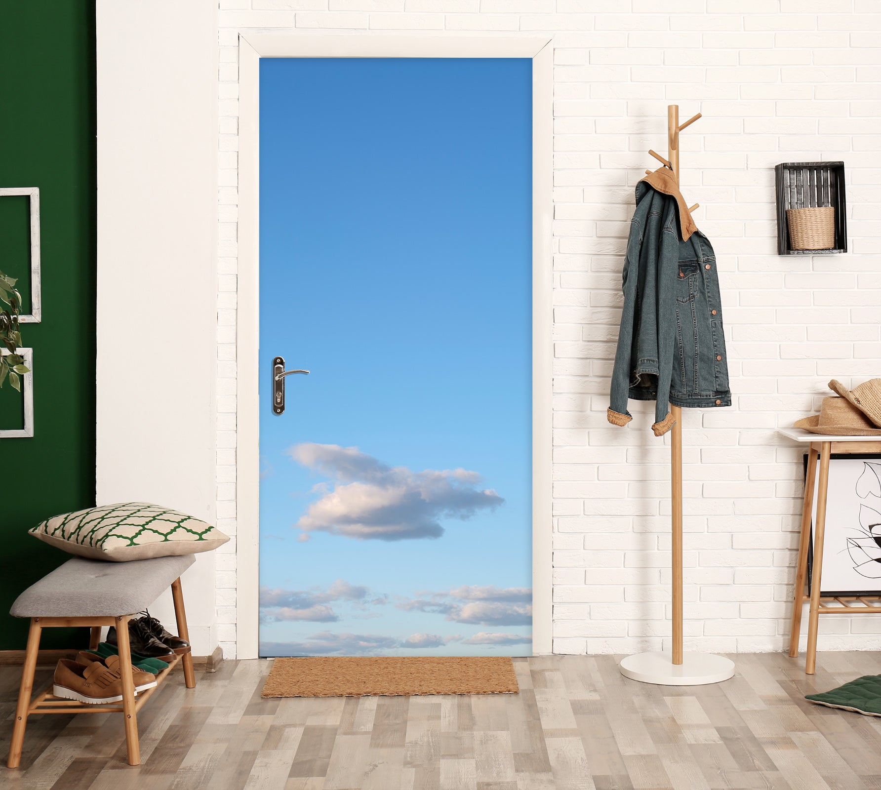 3D White Cloud 5143 Assaf Frank Door Mural