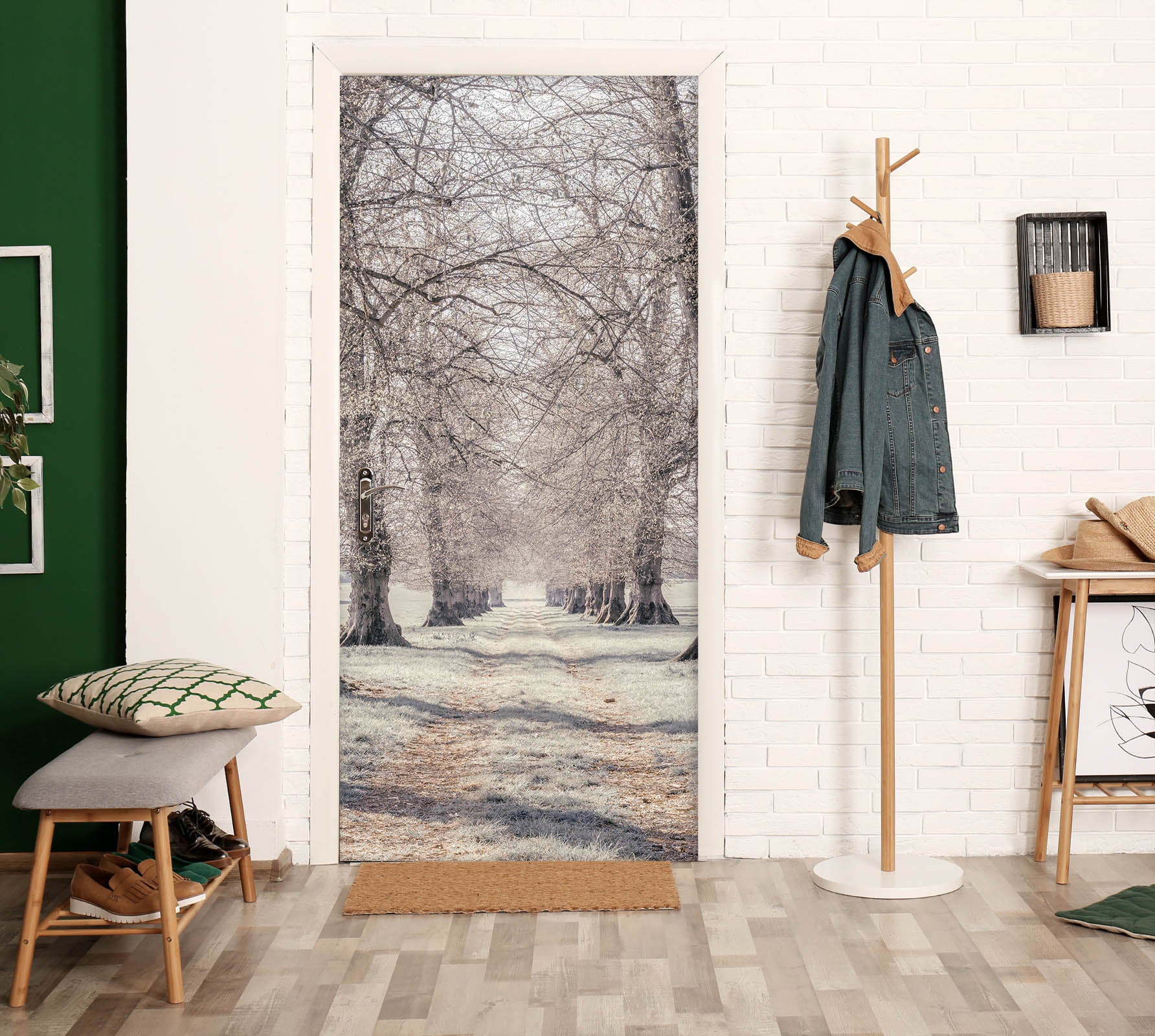 3D Winter Branches 5163 Assaf Frank Door Mural