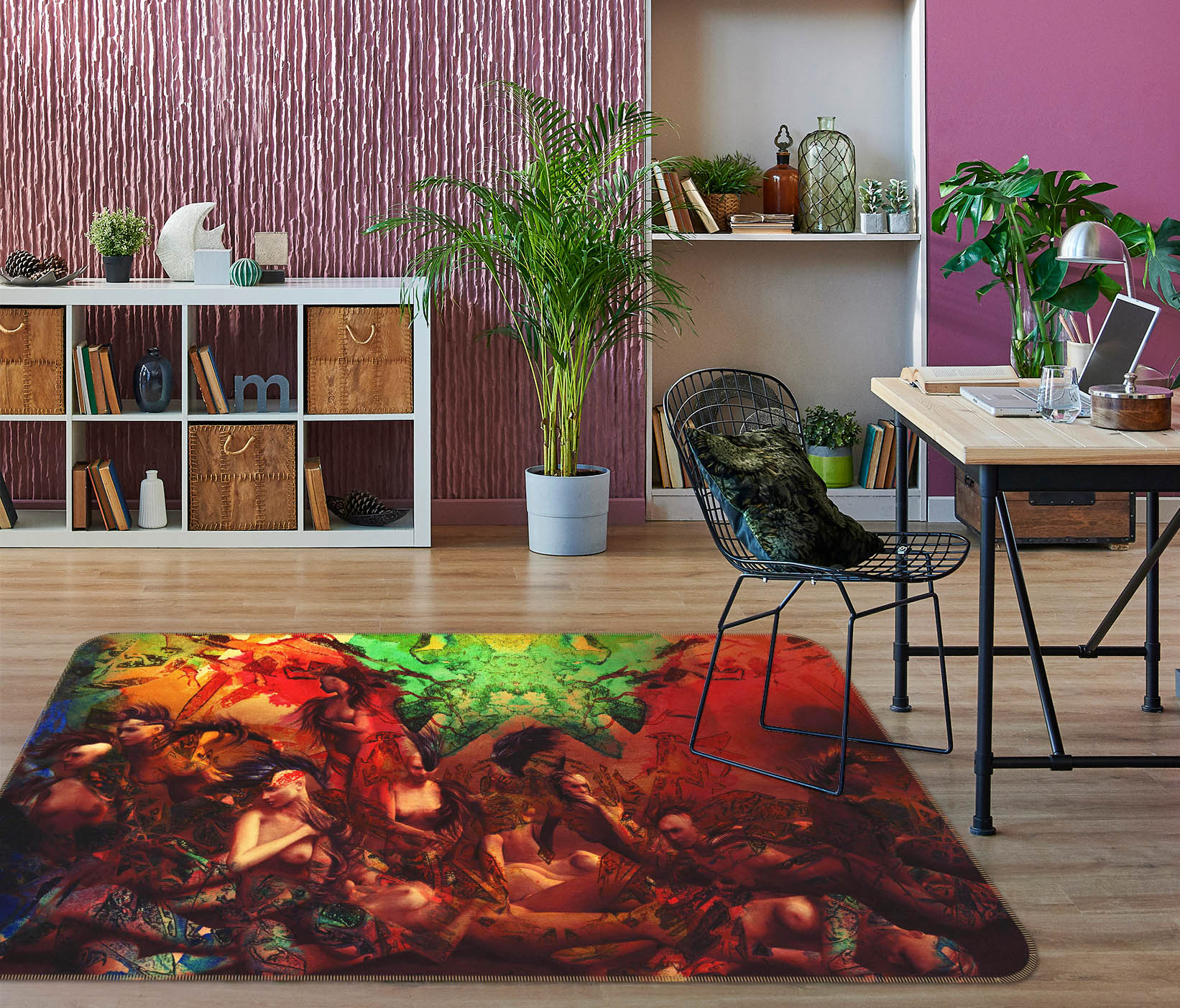 3D Life In Technicolor 1005 Marco Cavazzana Rug Non Slip Rug Mat