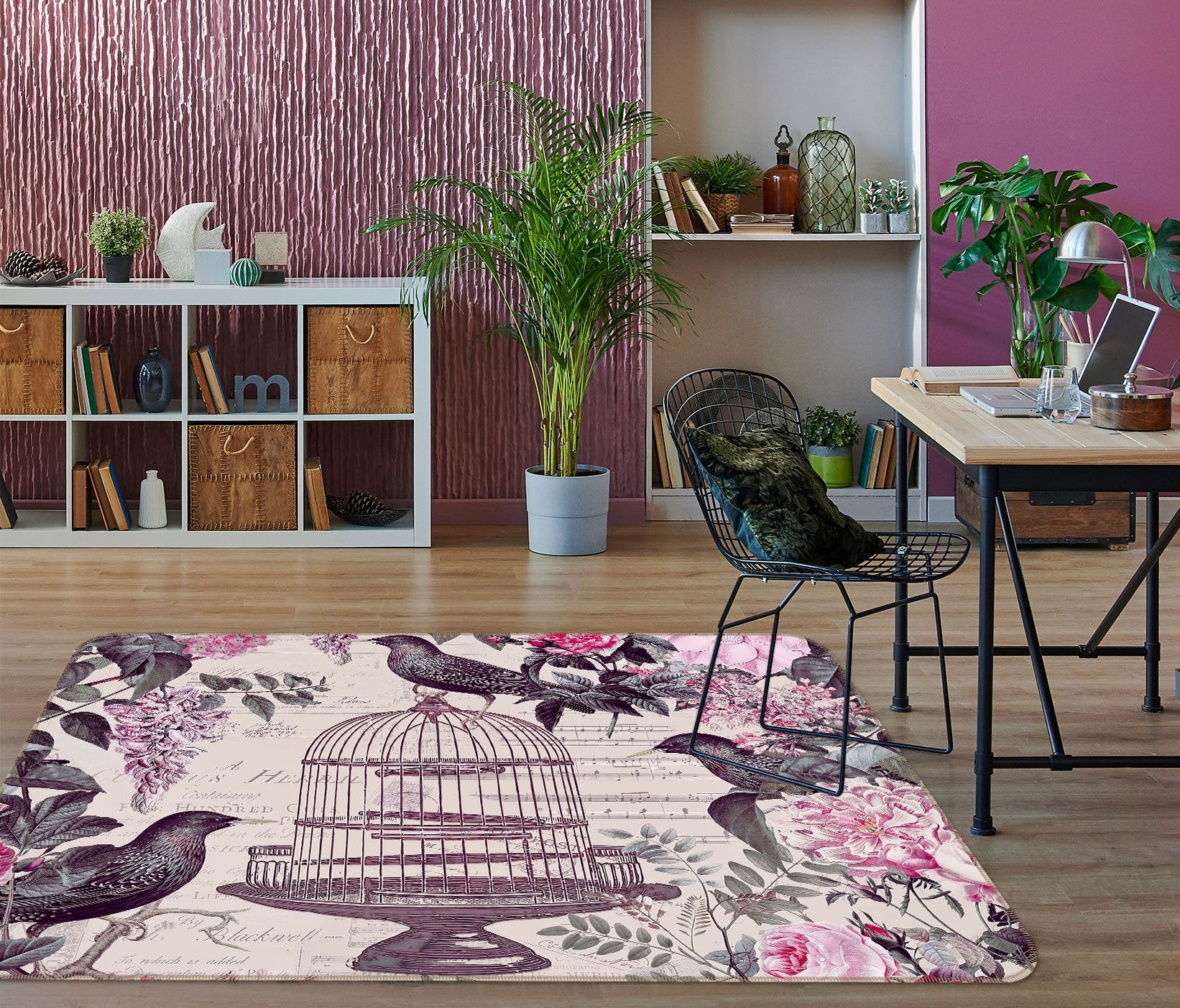 3D Bird Cage 1005 Andrea haase Rug Non Slip Rug Mat Mat AJ Creativity Home