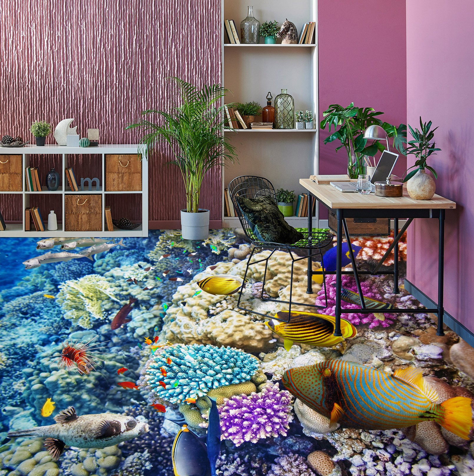 3D Light Blue Coral 708 Floor Mural Wallpaper Murals Rug & Mat Print Epoxy waterproof bath floor