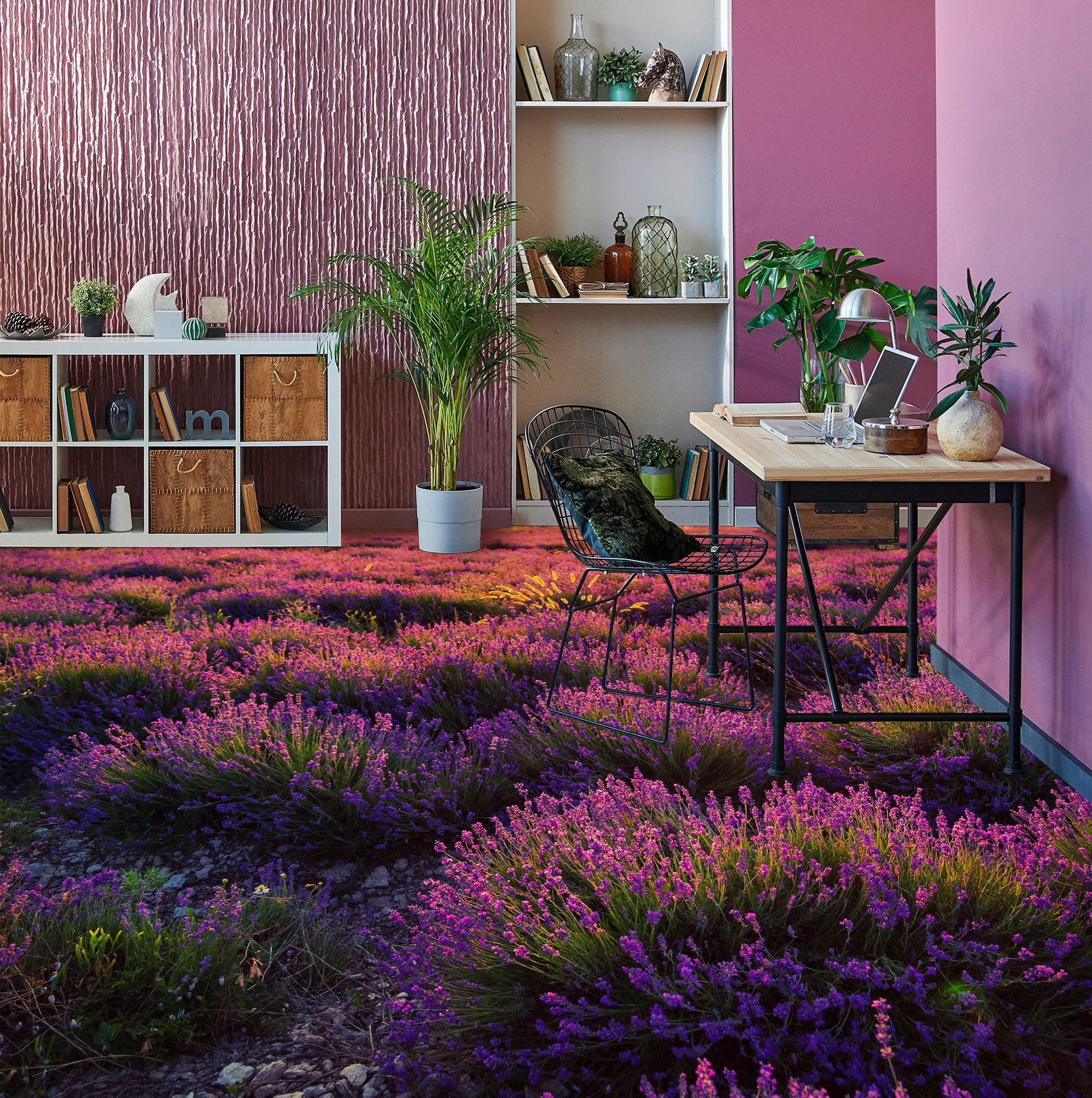 3D Rich Purple Flowers 1214 Floor Mural Wallpaper Murals Self-Adhesive Removable Print Epoxy