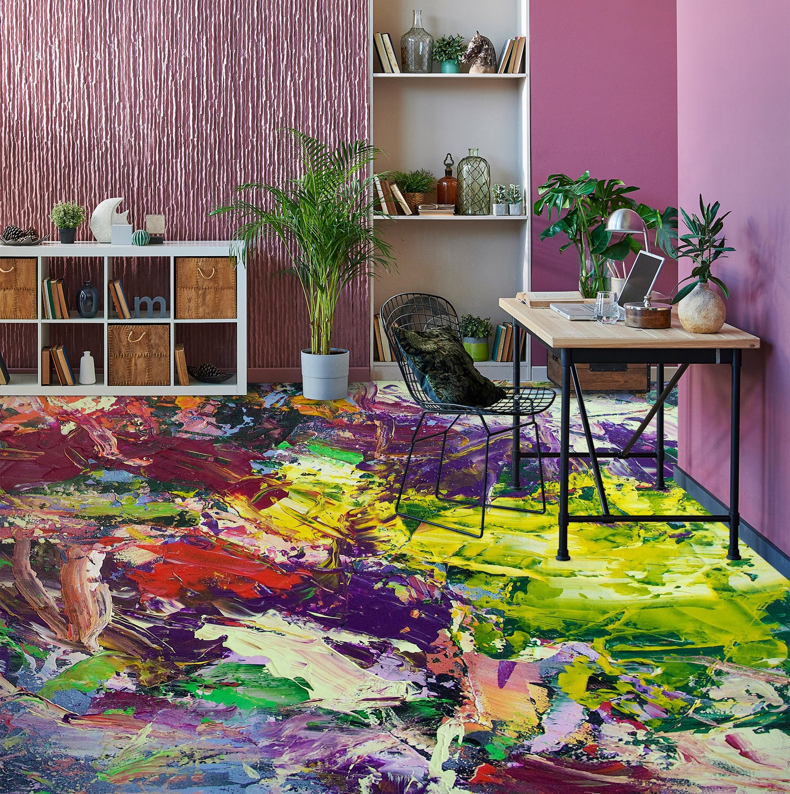 3D Colorful Paint Texture 9670 Allan P. Friedlander Floor Mural Wallpaper Murals Self-Adhesive Removable Print Epoxy