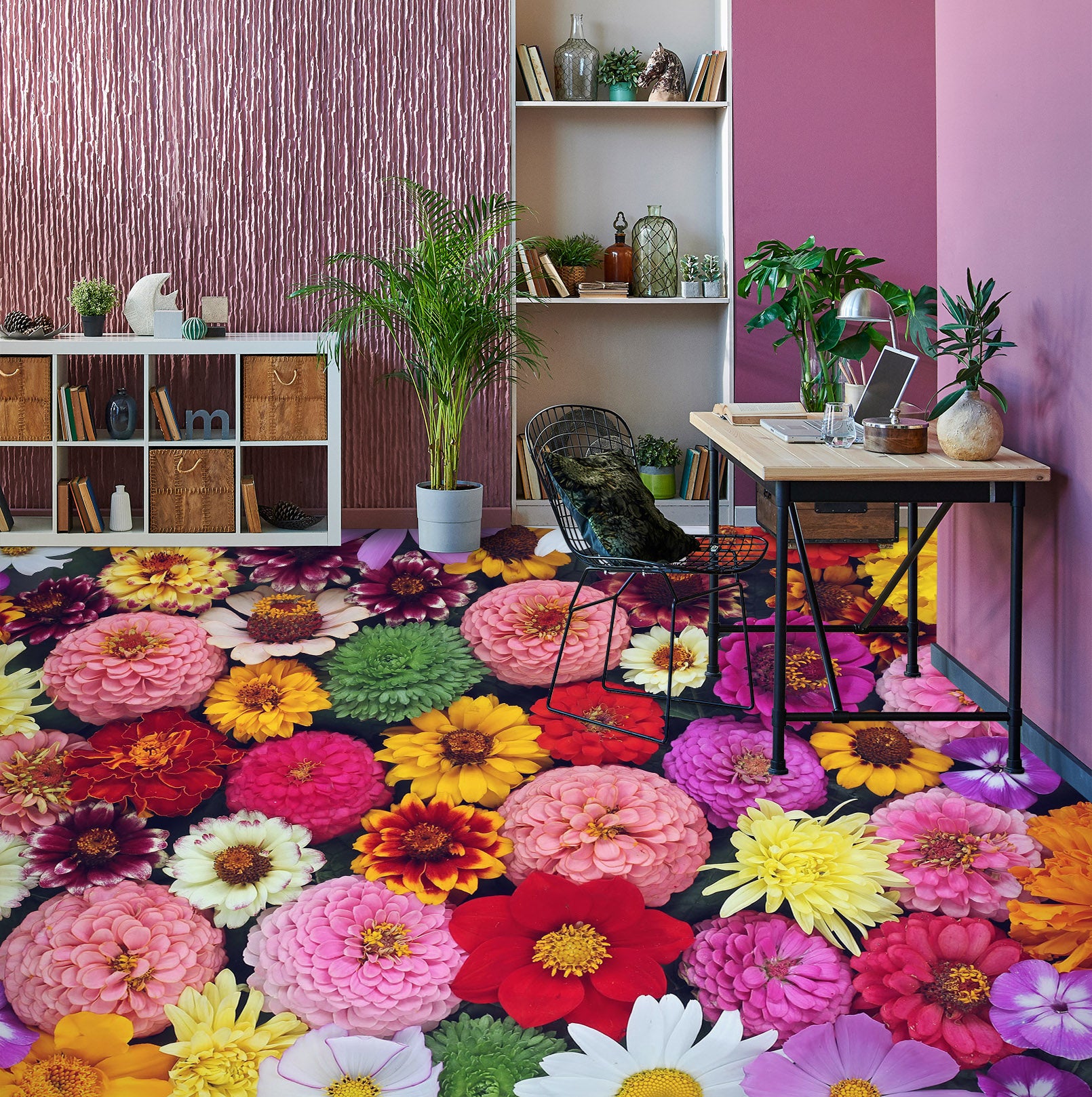 3D Rich Chrysanthemum 560 Floor Mural Wallpaper Murals Rug & Mat Print Epoxy waterproof bath floor