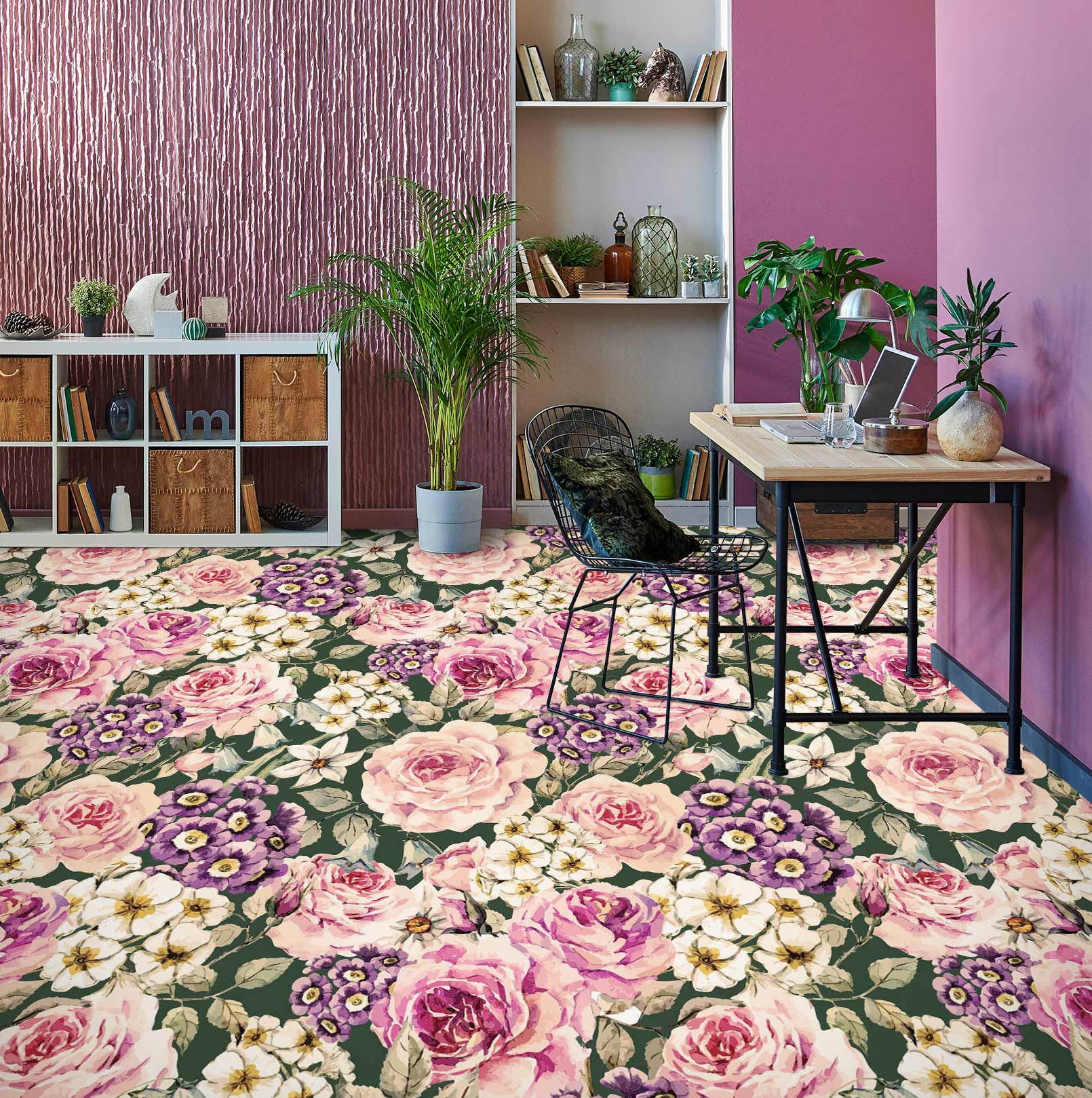 3D Literary Flower Painting 1193 Floor Mural Wallpaper Murals Self-Adhesive Removable Print Epoxy