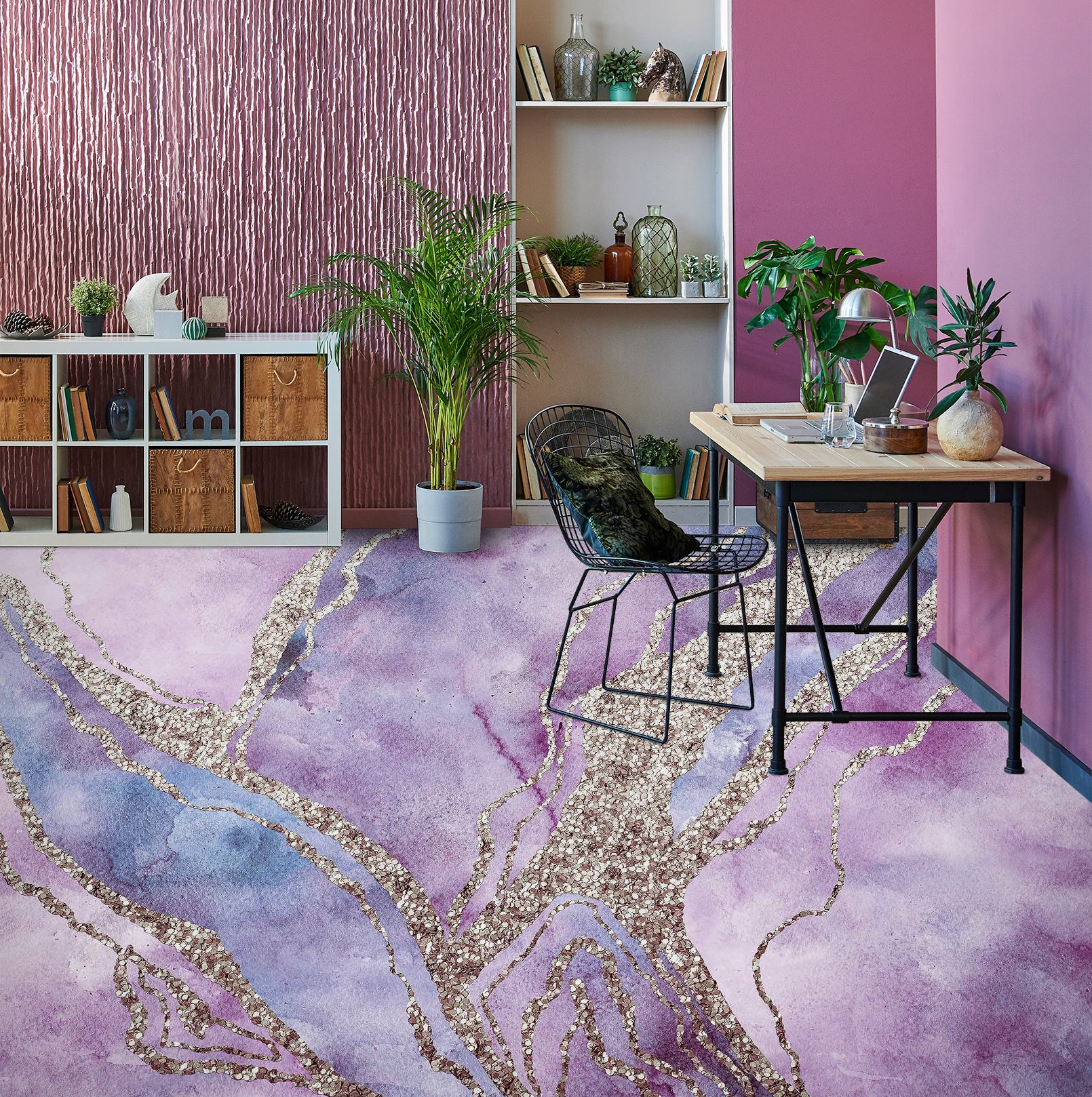 3D Light Purple Pattern 102135 Andrea Haase Floor Mural Wallpaper Murals Self-Adhesive Removable Print Epoxy