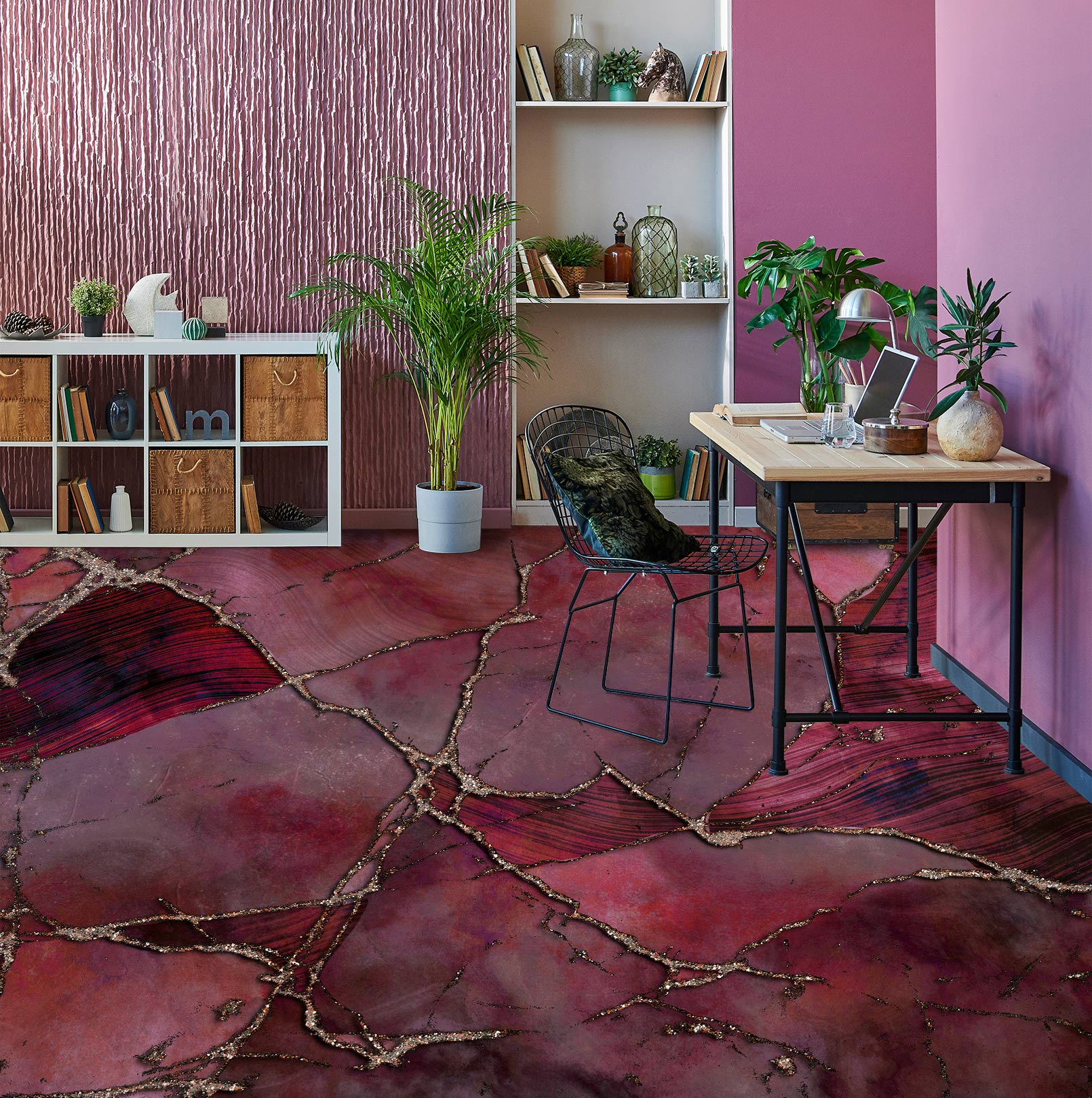 3D Red Pattern Crack 102142 Andrea Haase Floor Mural Wallpaper Murals Self-Adhesive Removable Print Epoxy