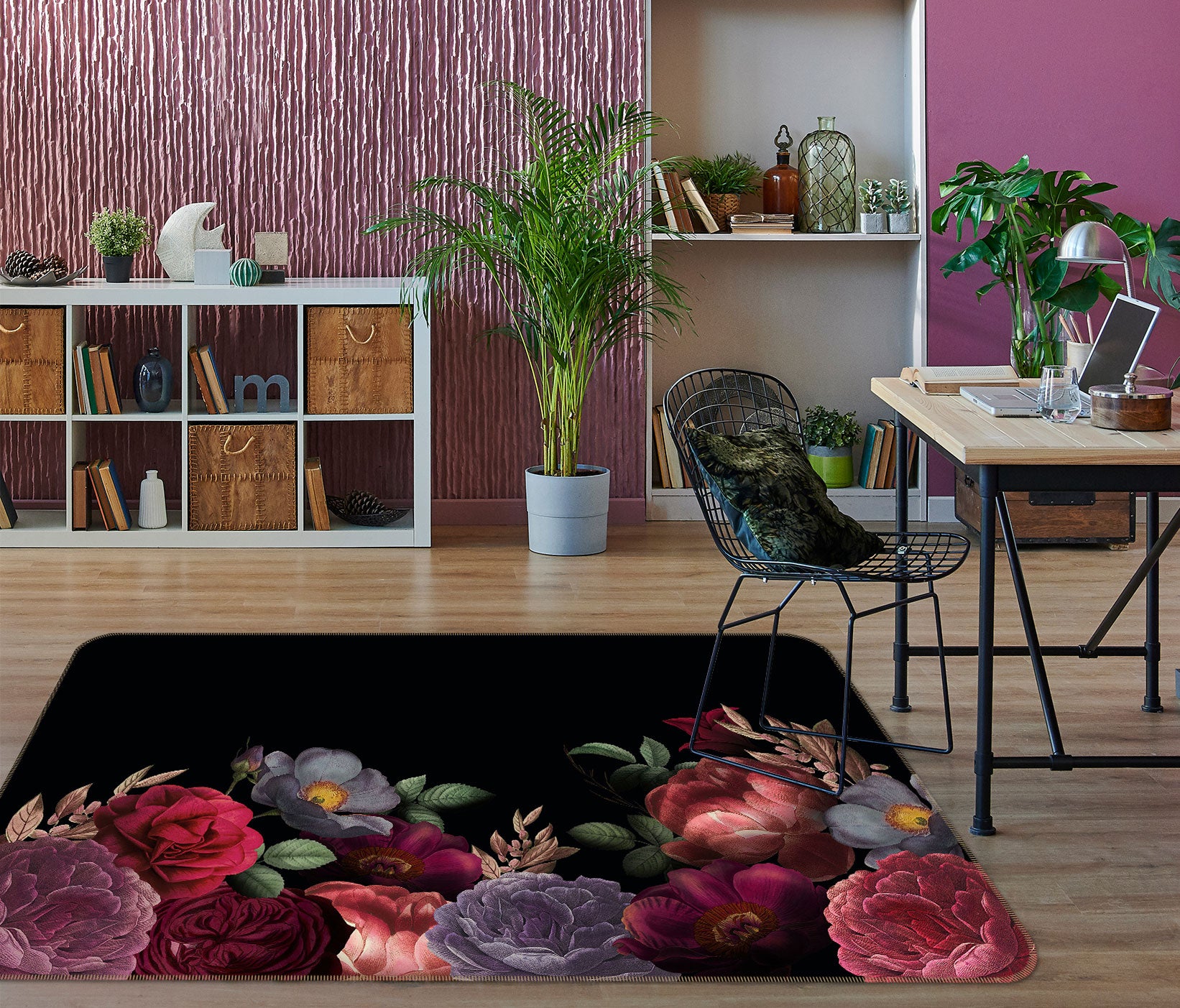 3D Red Rose 072 Uta Naumann Rug Non Slip Rug Mat