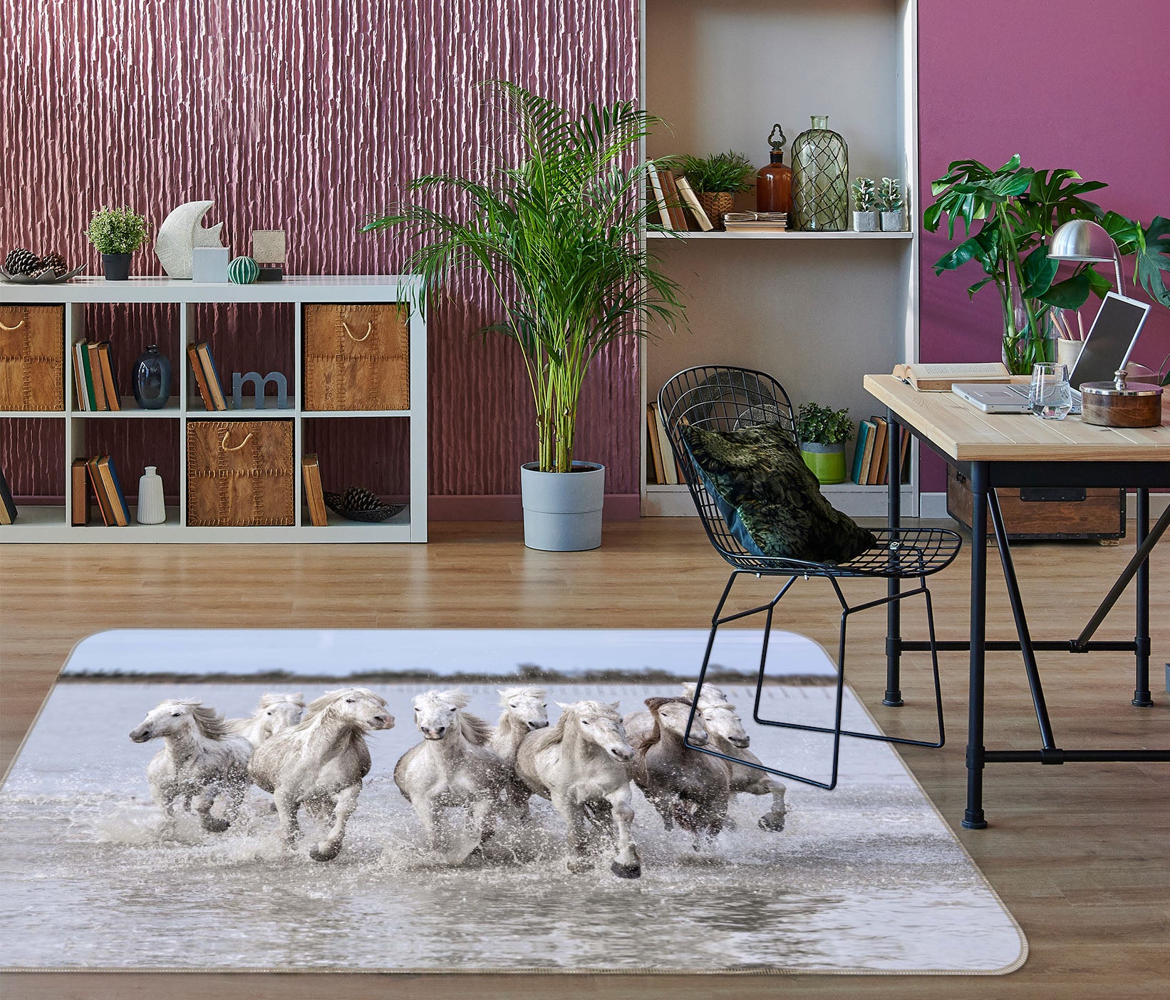 3D Galloping Horses 1078 Marco Carmassi Rug Non Slip Rug Mat