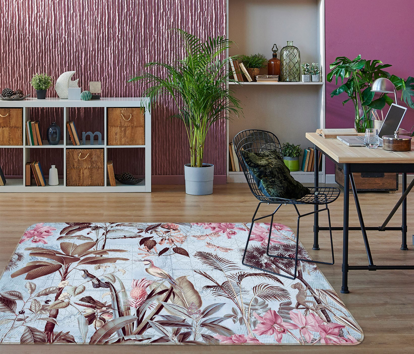 3D Red Flower 1025 Andrea haase Rug Non Slip Rug Mat