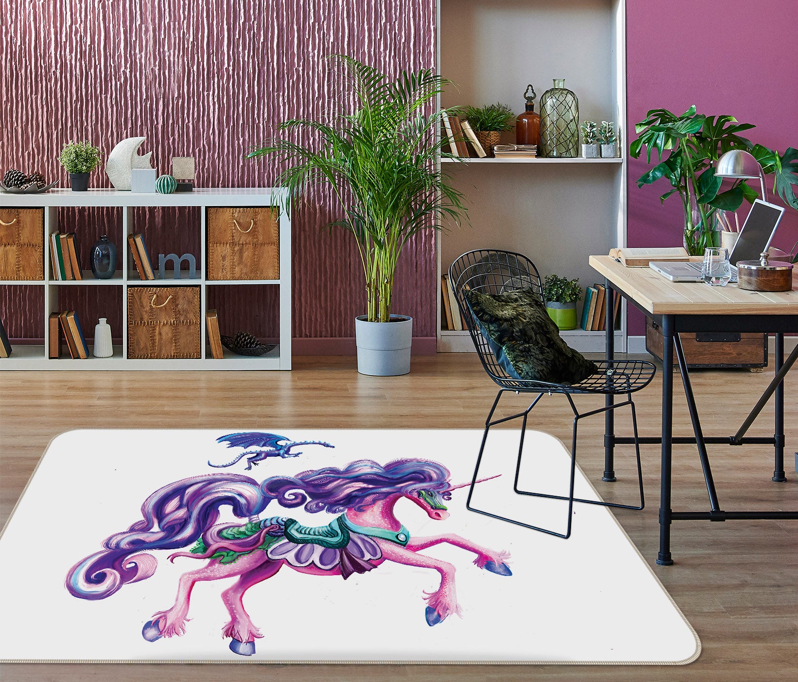 3D Princess Unicorn 3019 Rose Catherine Khan Rug Non Slip Rug Mat