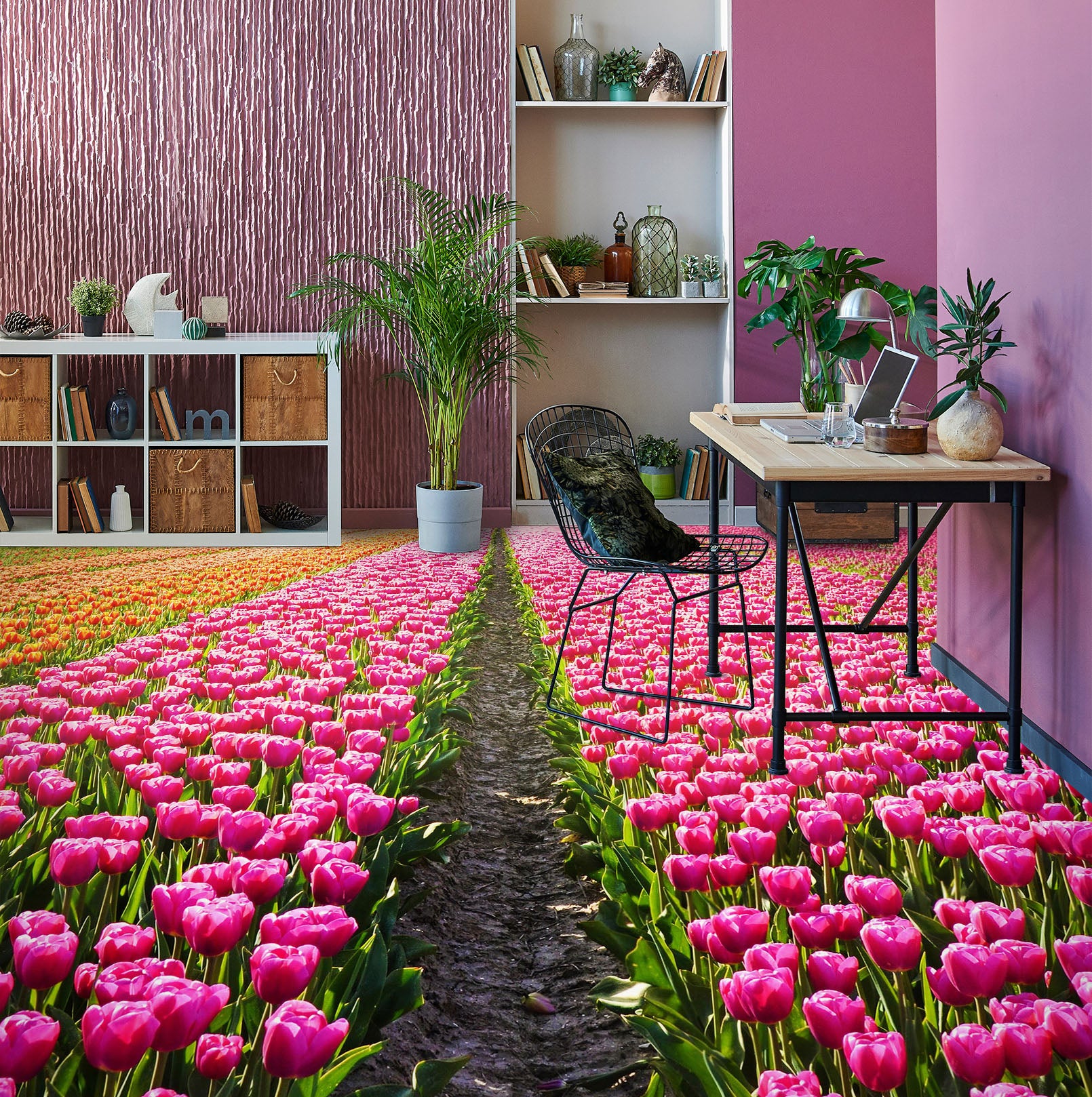 3D Full-bodied Tulips 1212 Floor Mural Wallpaper Murals Self-Adhesive Removable Print Epoxy