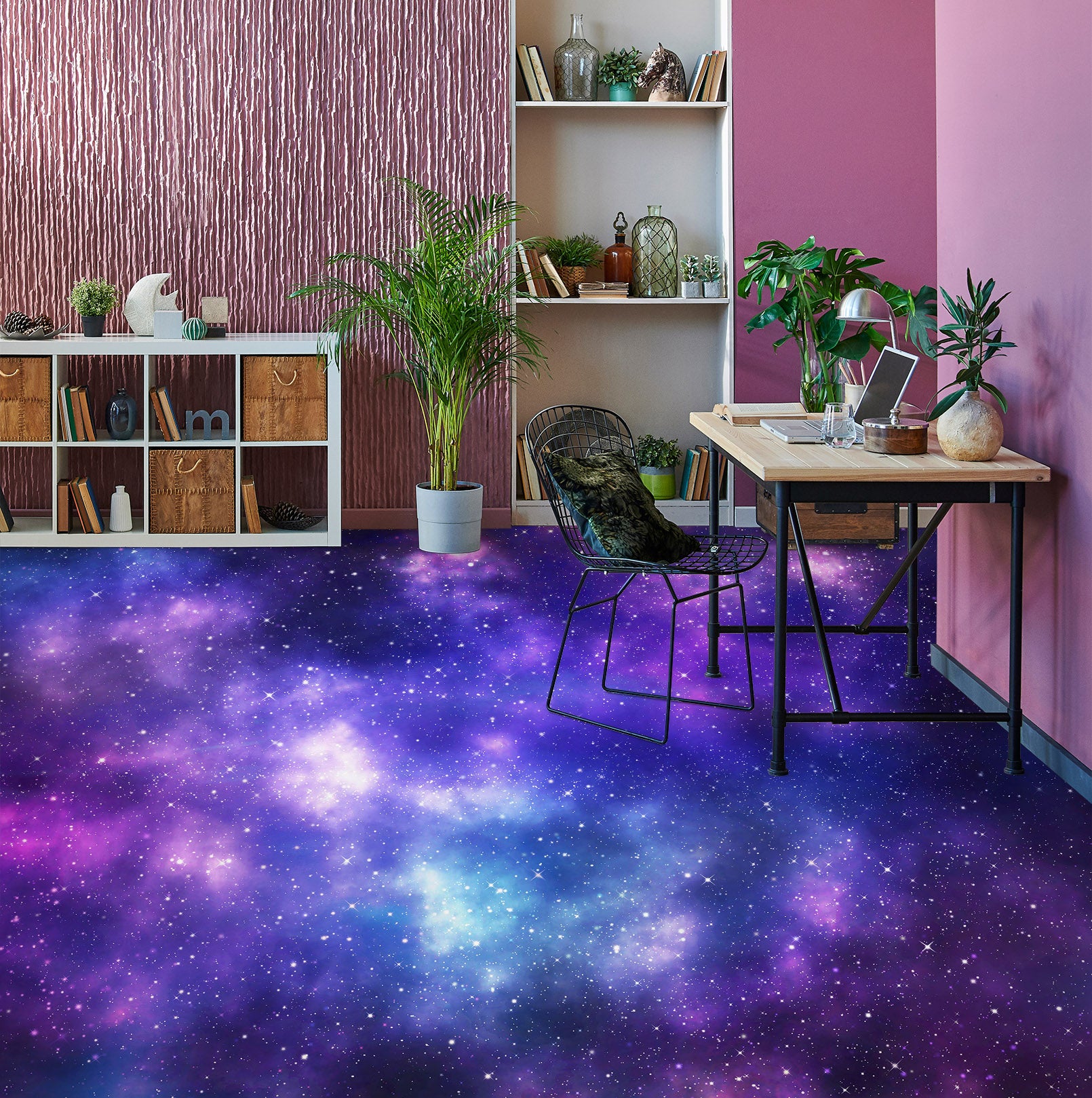 3D Charming Purple Galaxy 235 Floor Mural Wallpaper Murals Rug & Mat Print Epoxy waterproof bath floor