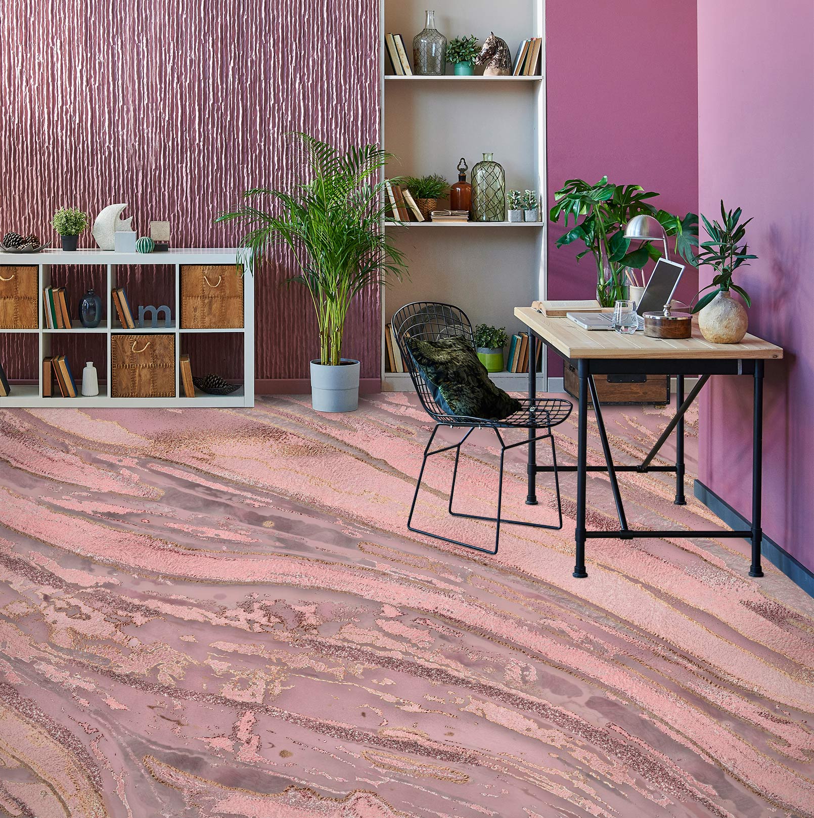 3D Pink Texture 102130 Andrea Haase Floor Mural Wallpaper Murals Self-Adhesive Removable Print Epoxy