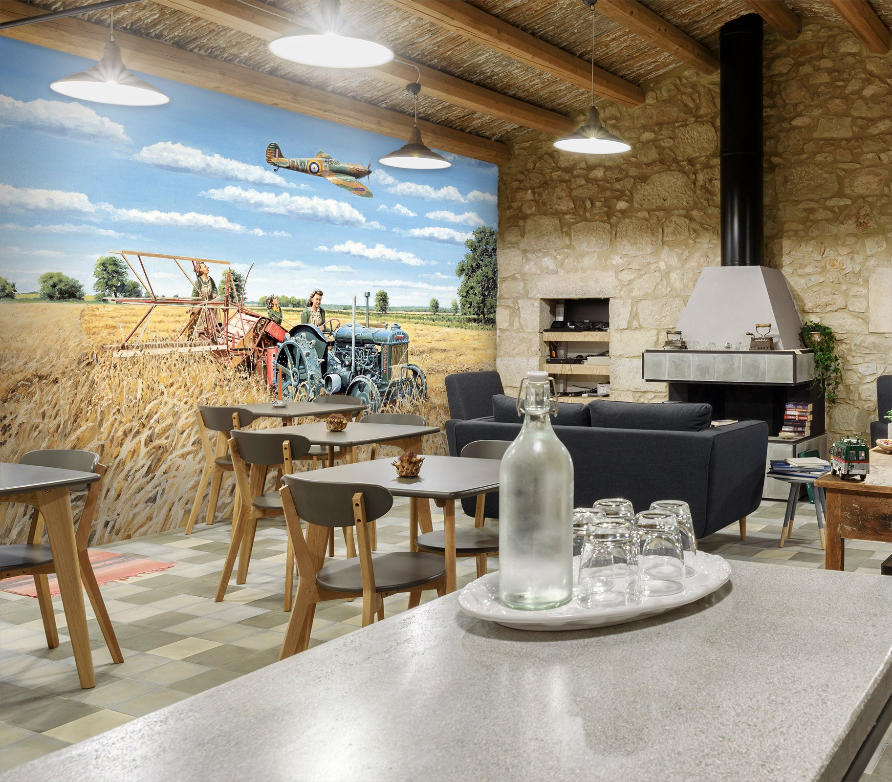 3D Harvesting Victory 1028 Trevor Mitchell Wall Mural Wall Murals