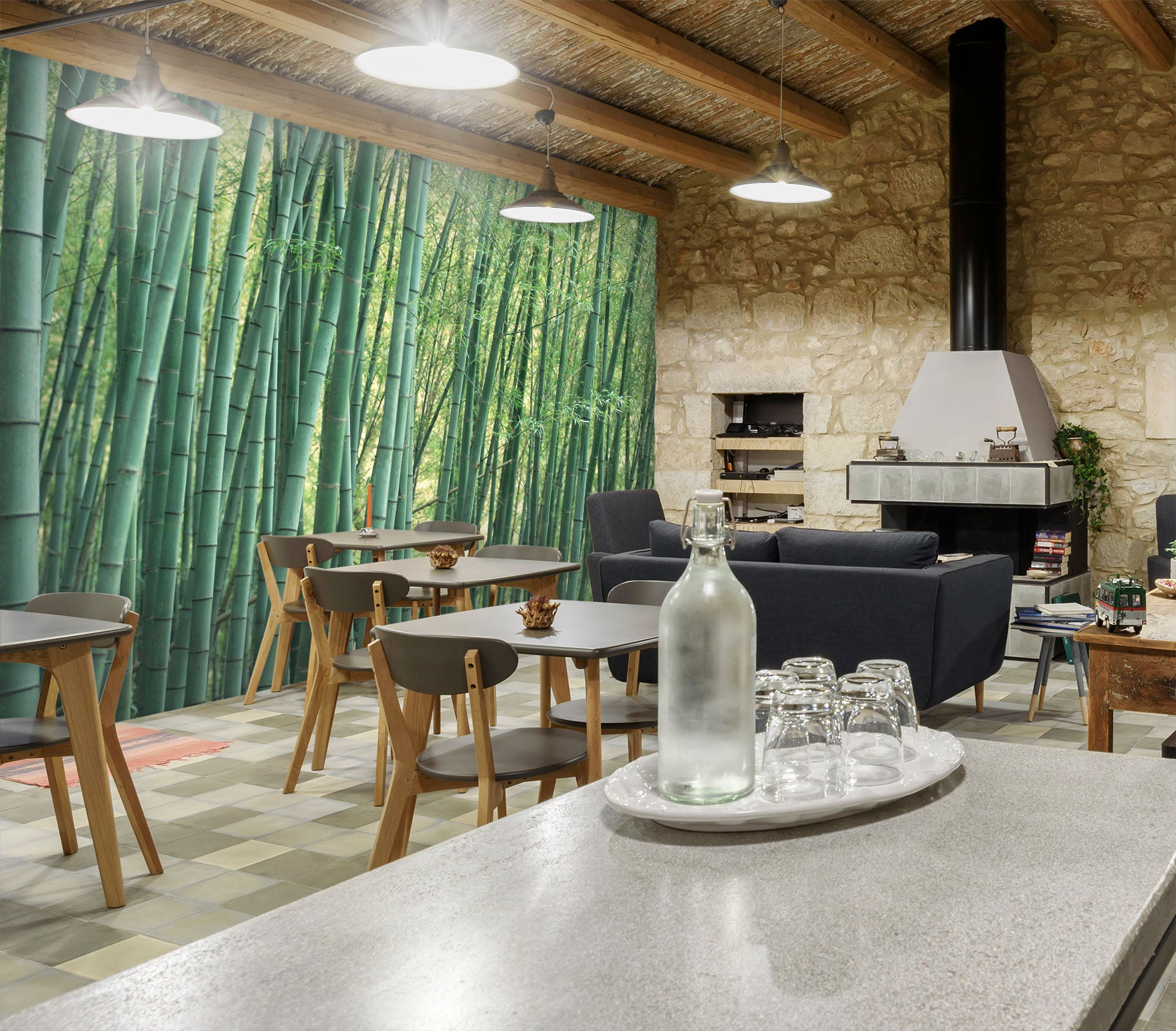 3D Bamboo Forest 257 Wall Murals